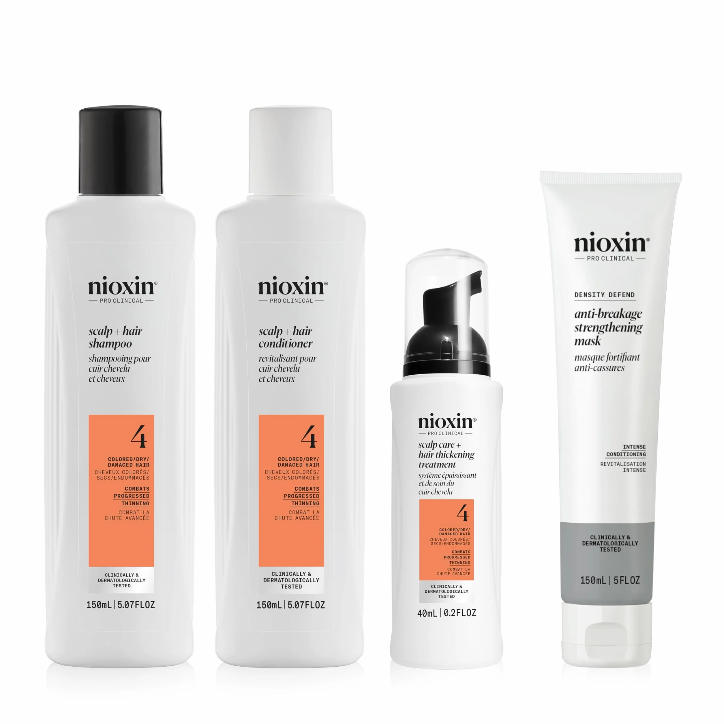 Nioxin - Kit de soins SYSTEM 4 - Shampoing & après-shampoing (150ml), soin sans rinçage (40ml) + masque fortifiant (150ml)