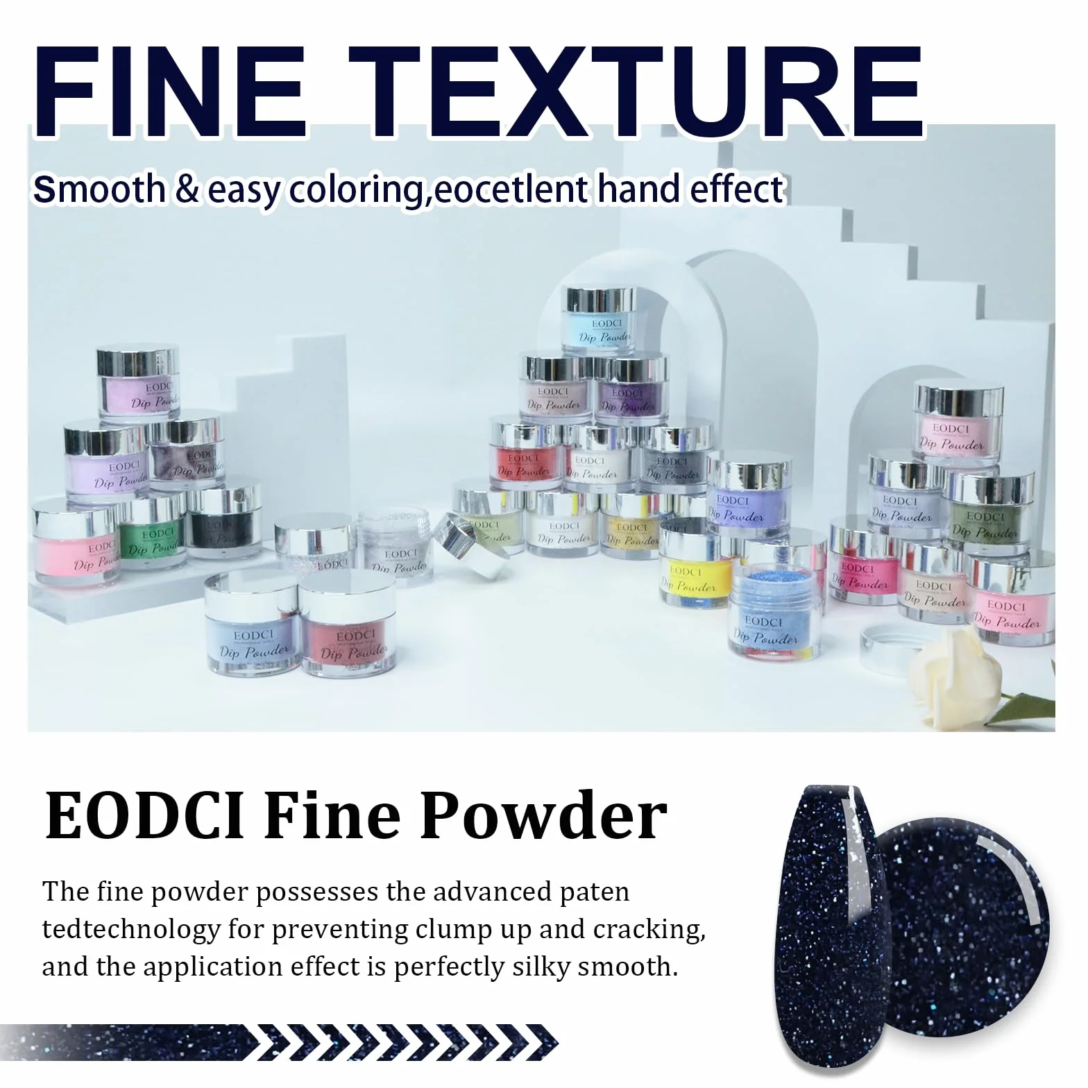 Poudre à Ongles 28g Paillettes Noires Dipping Powder Manucure Kits DIY Sans Odeur Lampe Non Requise