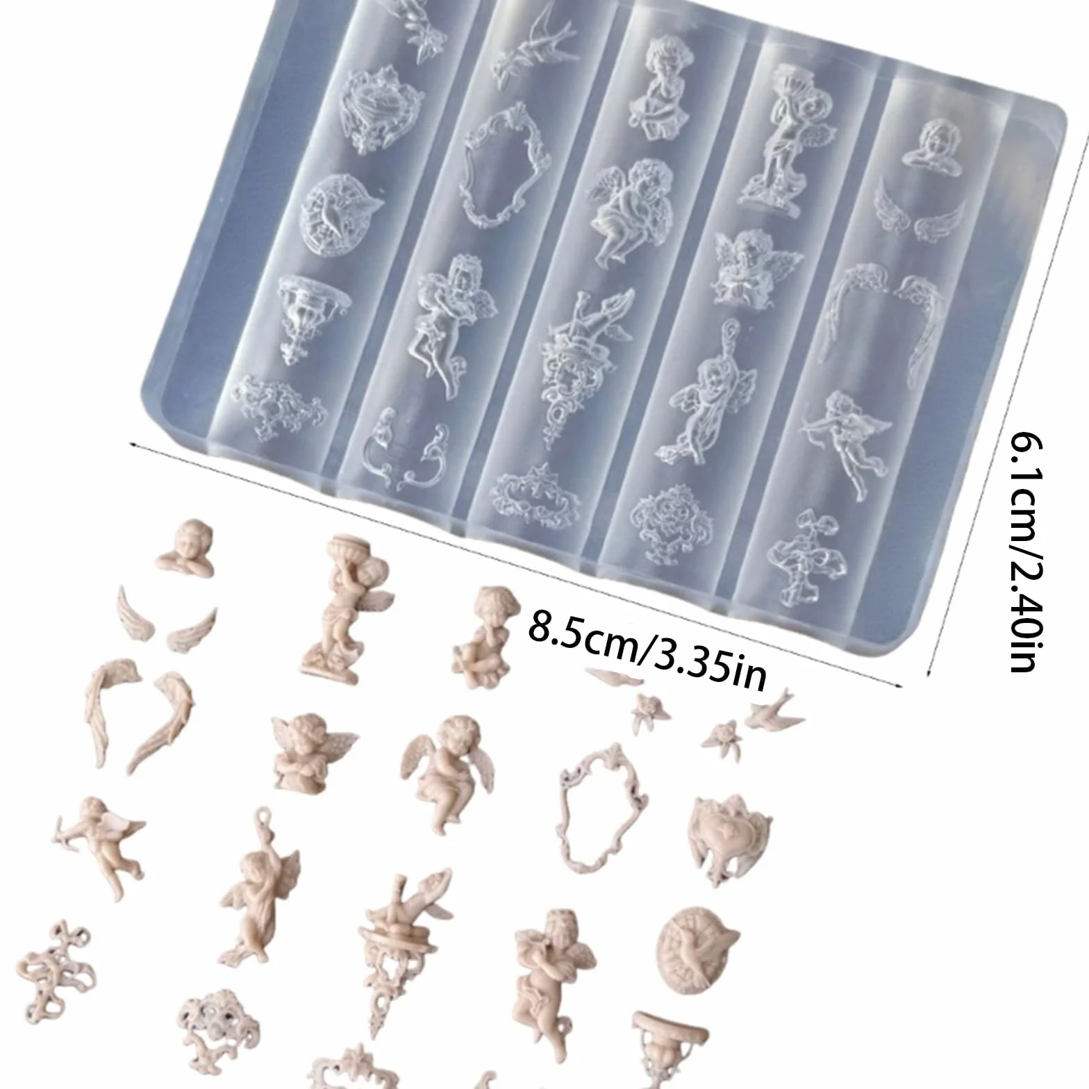 Moule en silicone pour ongles professionnels baroque créative