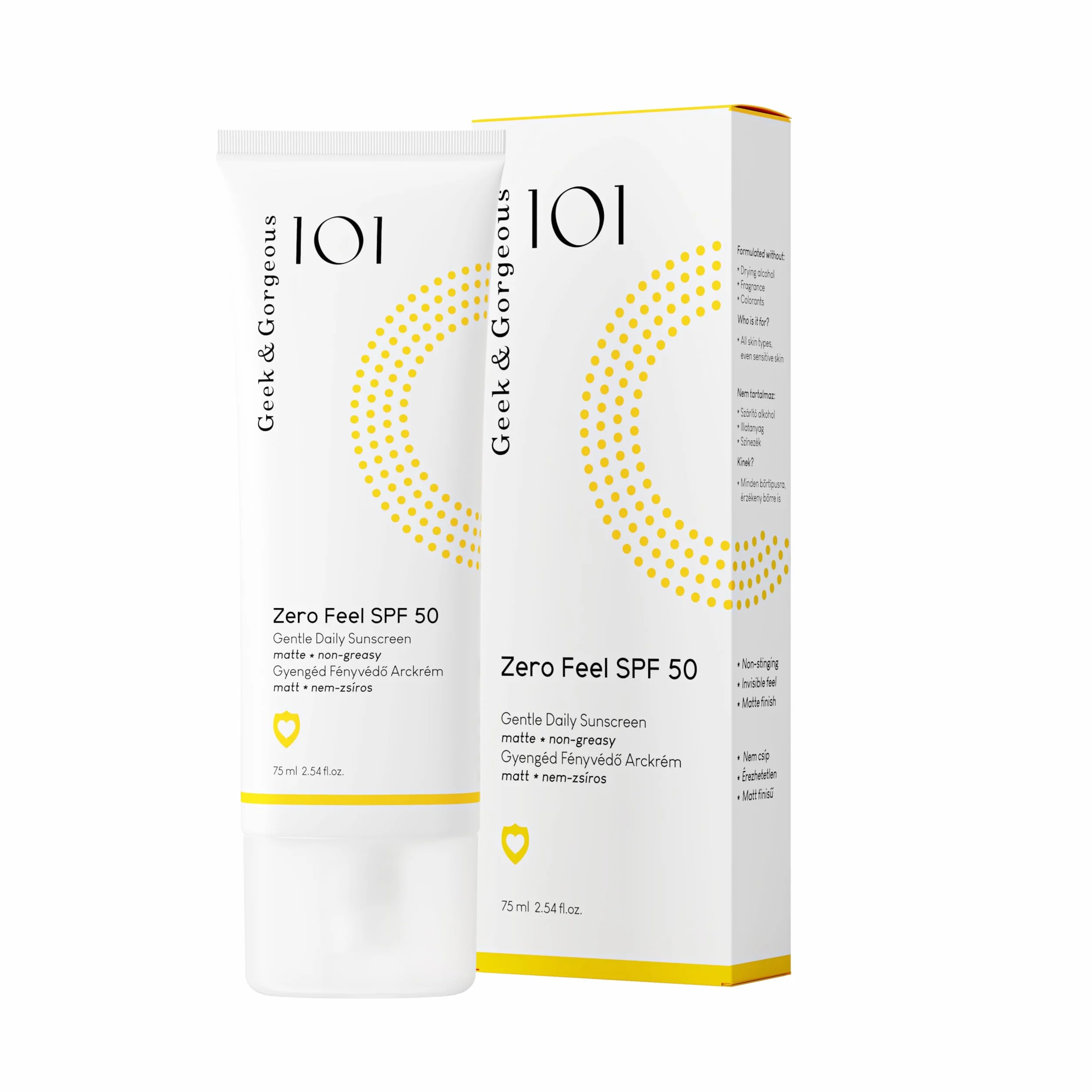 Geek & Gorgeous Zero Feel Protection Solaire Quotidienne SPF 50 – Formule Légère Non Grasse avec Protection à Large Bande UVA-PF 30 – pour Tous les Types de Peau