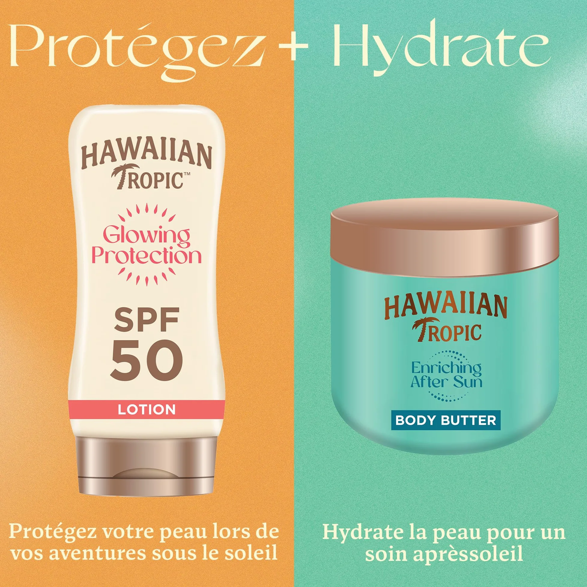 Hawaiian Tropic Beurre Corporel Après-Soleil Enrichissant 250 ml, Hydratation 12 Heures, Beurre de Karité, Parfum Noix de Coco, Végan