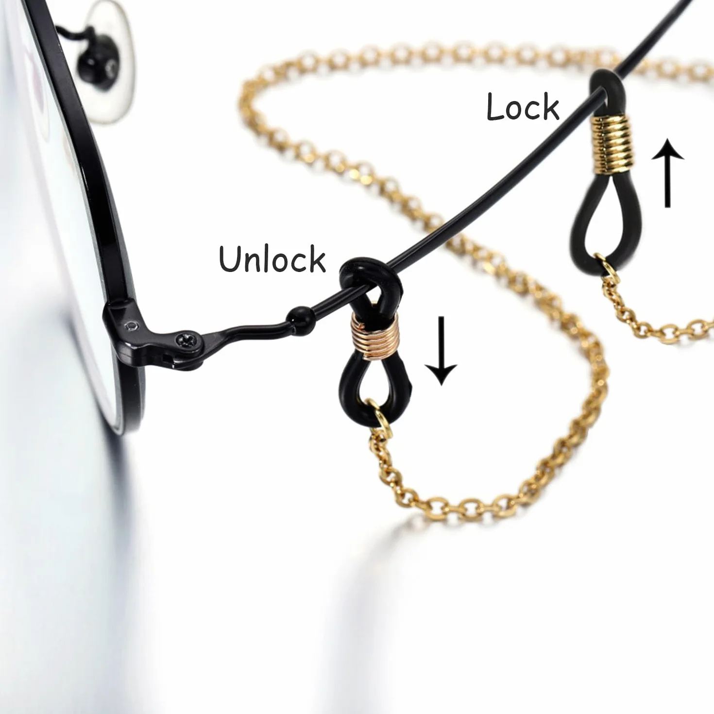 Boucle Attache en Caoutchouc Réglable Universel pour Lunettes, 40 Pièces