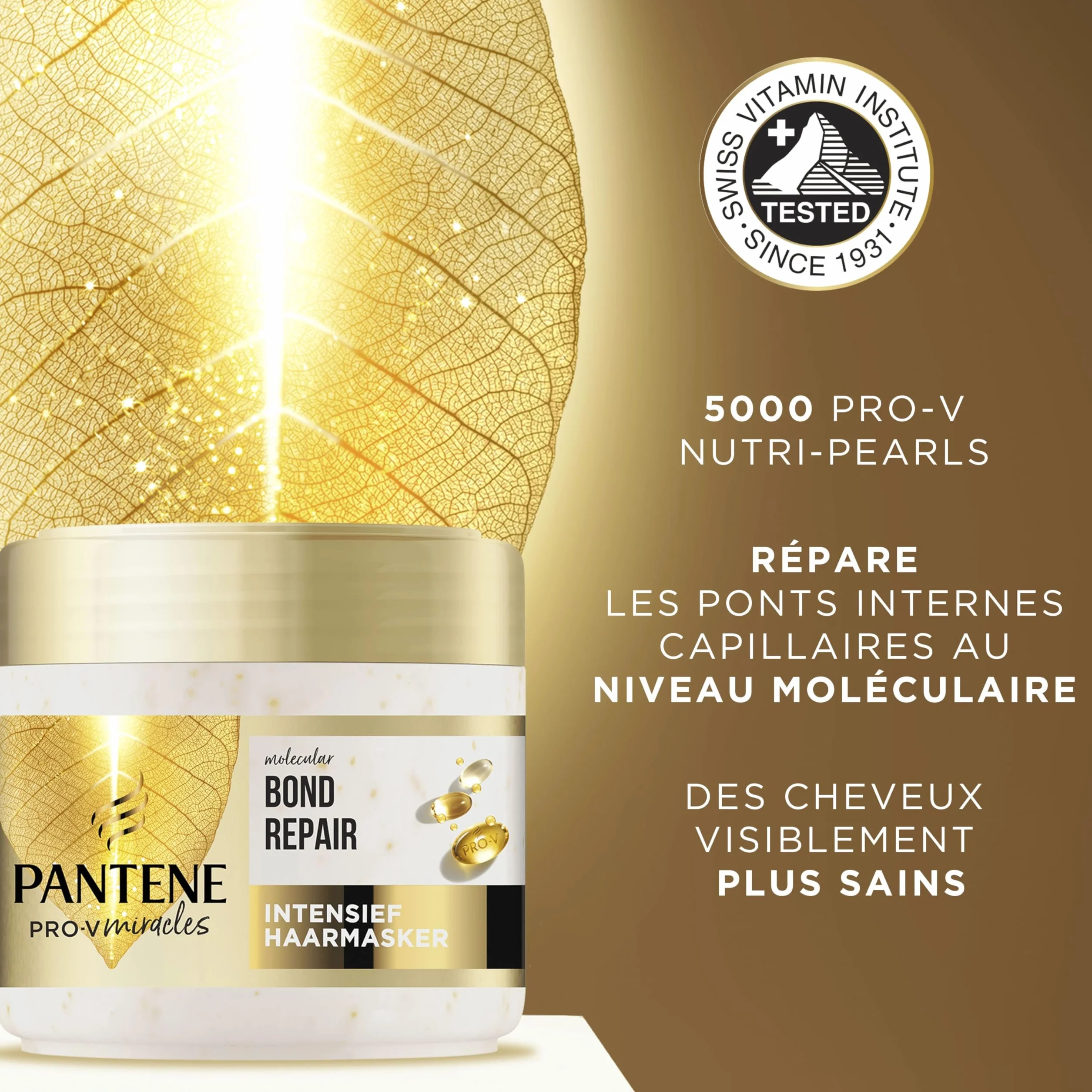 Pantene Molecular Bond Repair Masque Capillaire Intense Avec Biotine 300ml Pour Cheveux Extrêmement Secs Et Abîmés