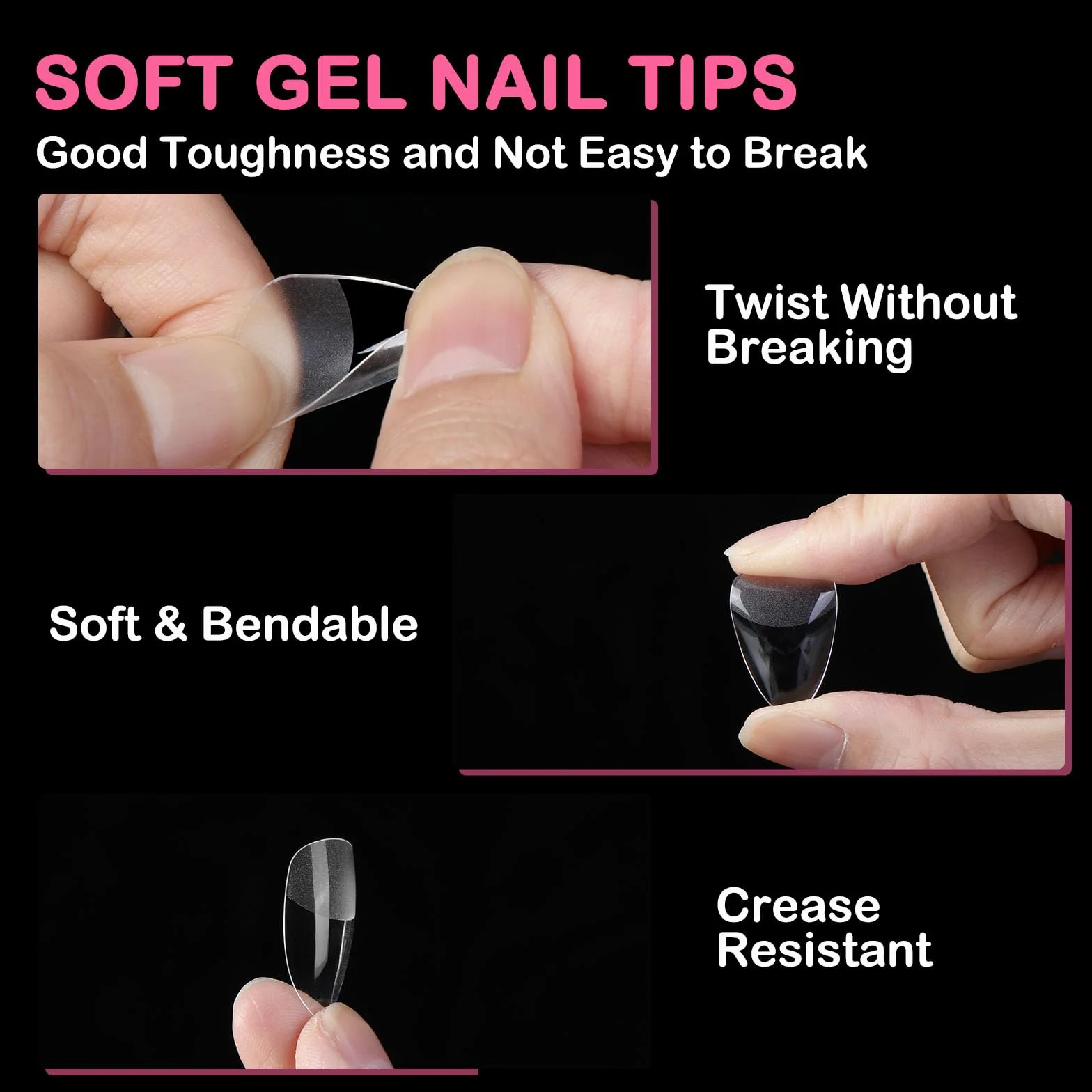 Capsule Americaine Ongle Amande 550 Pièces 11 Tailles Faux Ongles Gel Couverture Complète Semi Givré Manucure