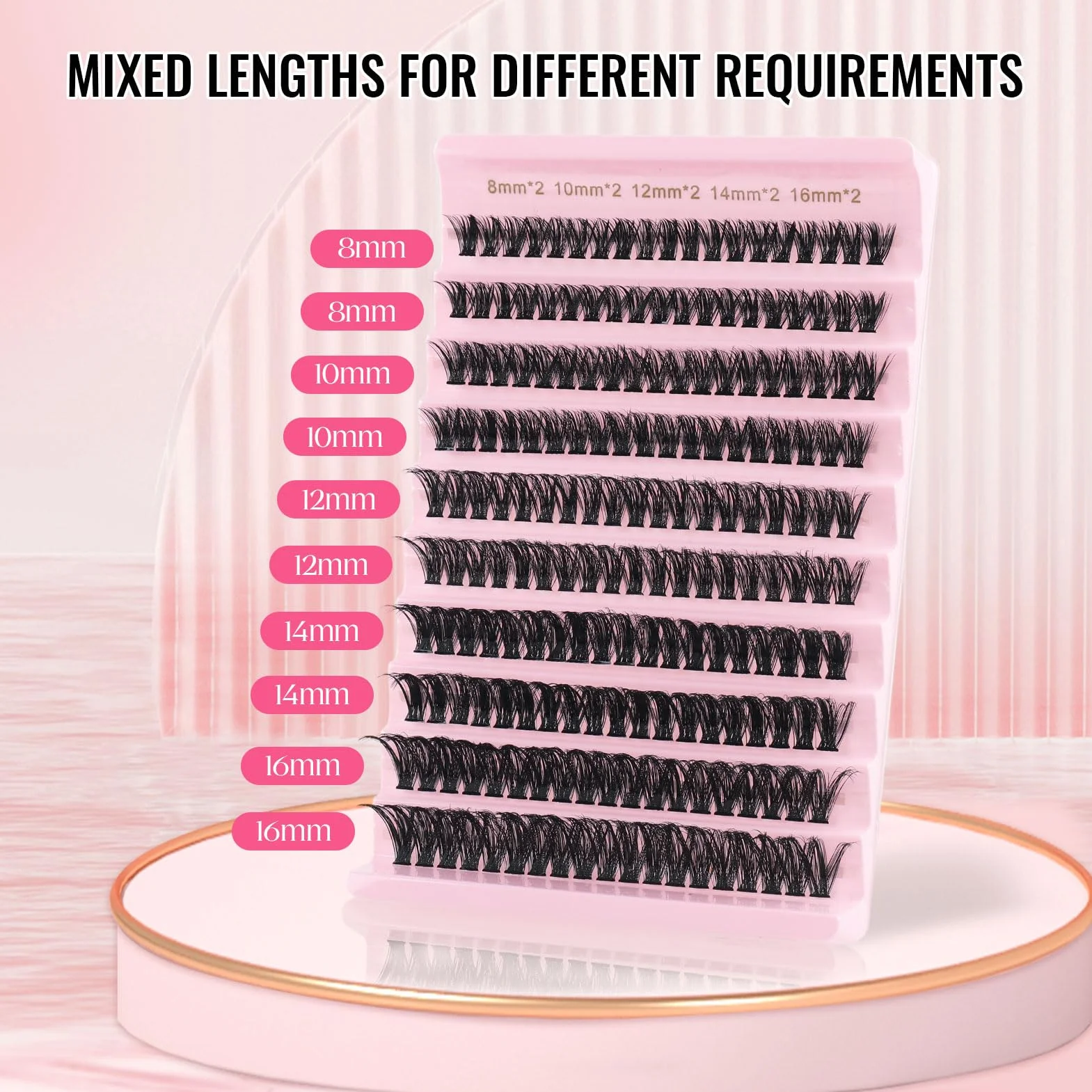Sixstarhair Faux Cils Individuel Kit Extension Cils 60D Volume Russe DIY 8-16mm