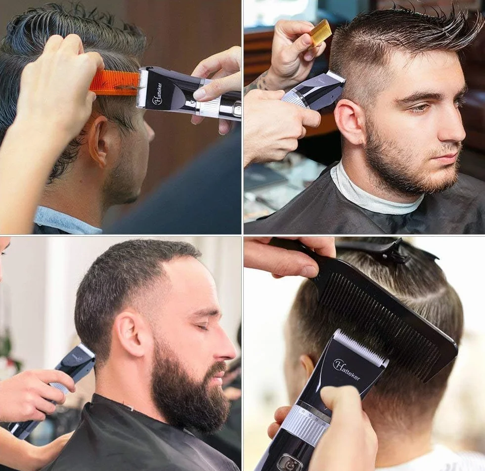 Hatteker Tondeuse Cheveux Tondeuse Barbe Professionnelle Electrique avec Ecran LCD Sans Fil USB Rechargeable Imperméable