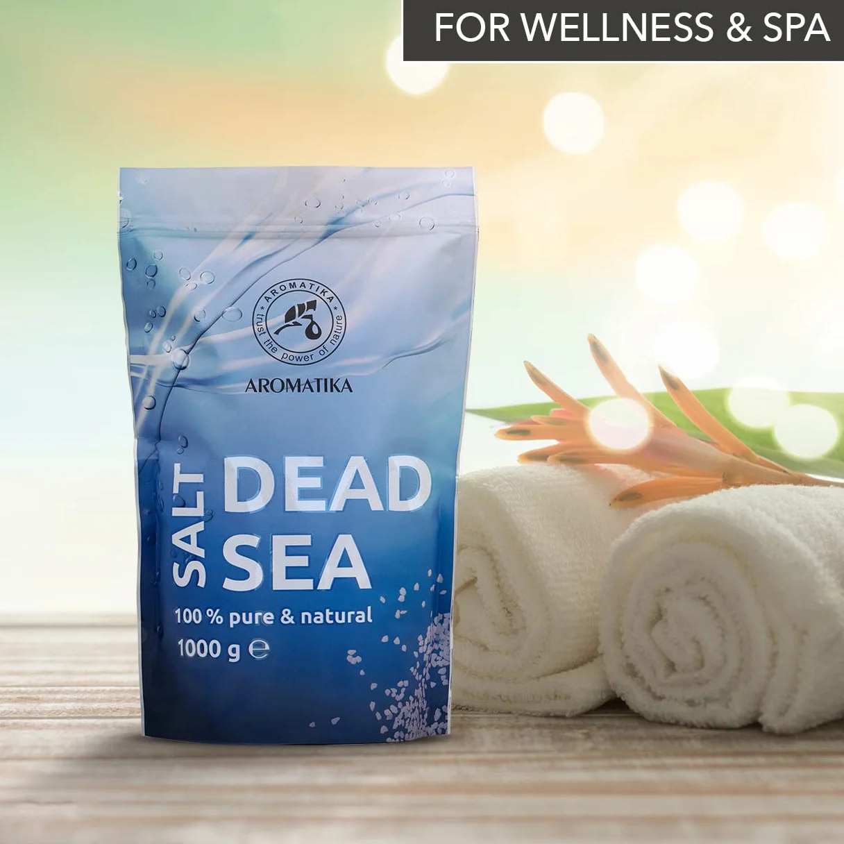 Sel de Mer Morte 1000g (zipper) - Pur et Naturel 1Kg - Idéal pour Bien Dormir - Soulagement du Stress - Bain - Beauté - Relaxant - Sels de Bain - Bath Salt Dead Sea