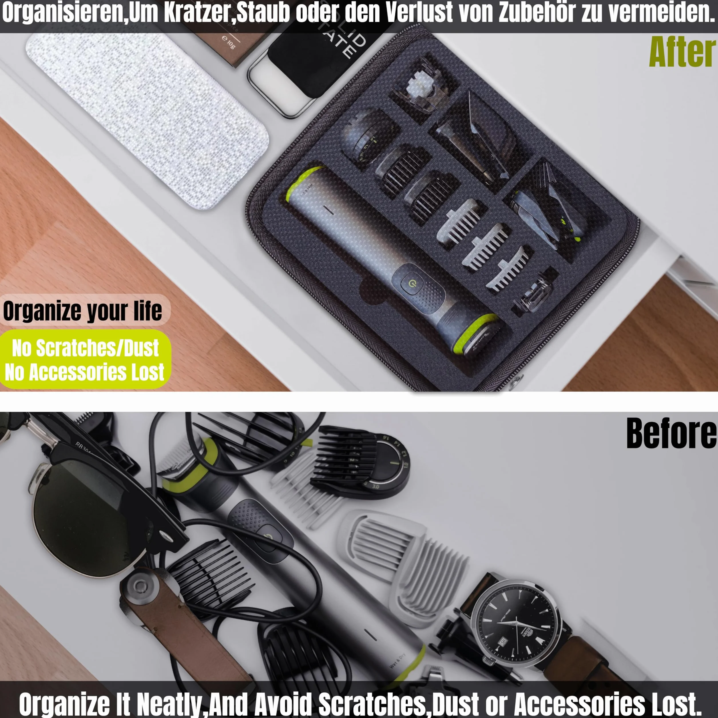 Étui compatible avec Philips Multigroom Series 7000,Tondeuse tout-en-un Équipée MG7930/15 MG7950/15,Tondeuse à barbe portable Boîte de voyage rigide,Case Étanche pour Seri(Sac vide Seulement)