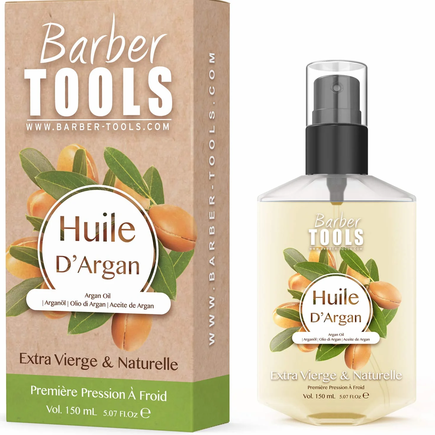 Huile d'Argan 100% Pure Pressée à Froid Visage Corps Cheveux 150 ml
