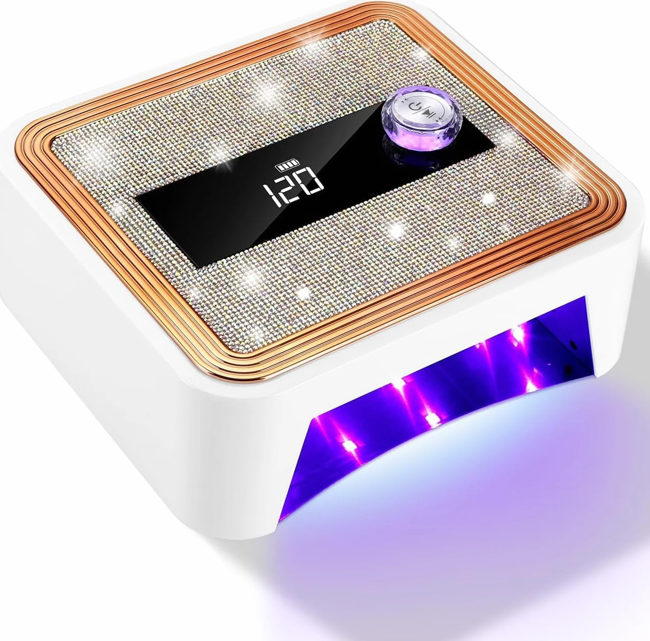 jutyum Lampe UV Ongles Gel, lampe LED Ongle sans fil avec 2000mAh, Machine UV LED pour Ongles, Séchoir à Ongles avec Capteur et Minuterie 120S, Lampe UV Vernis Semi Permanent pour Salon Maison