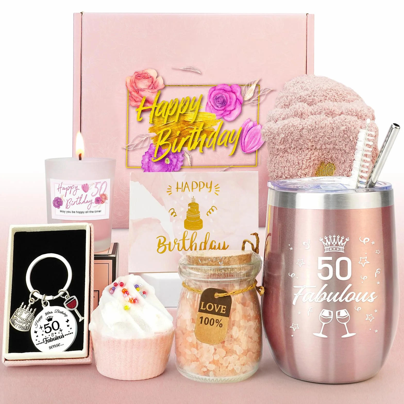 Epessa Cadeau d'anniversaire – Panier cadeau spécialement conçu pour les filles (50 ans)