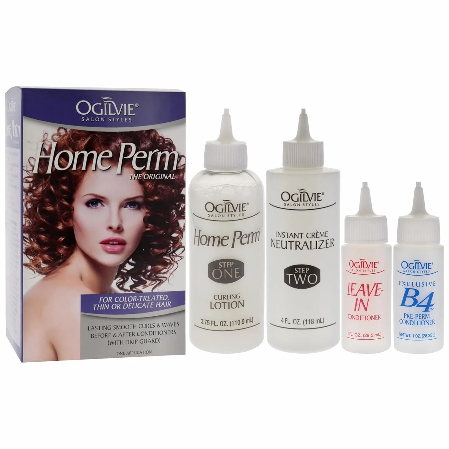 Ogilvie The Original Home Perm Kit pour Cheveux Colorés Boucles Longue Durée