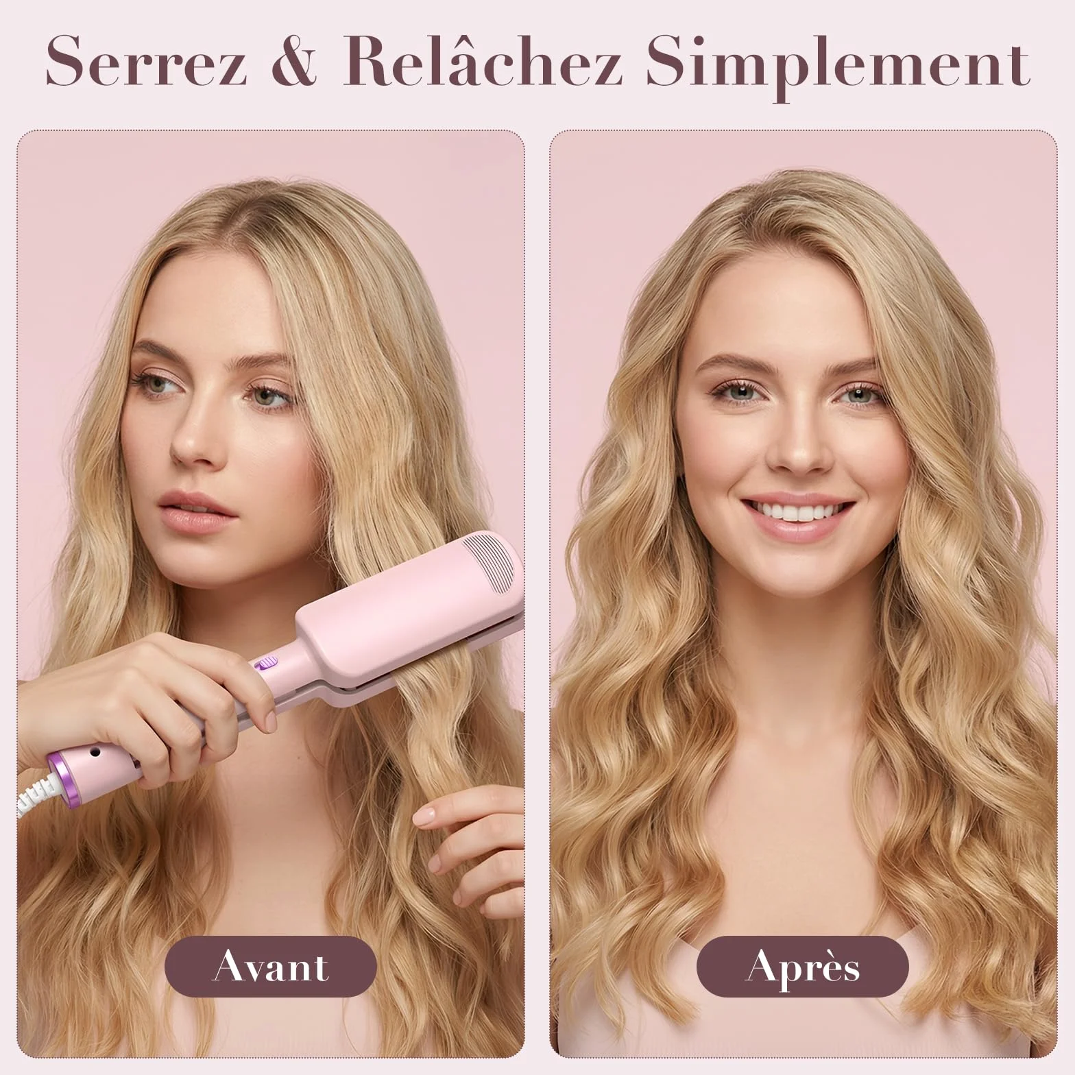 AISEELY Boucleur a Cheveux 3 Tete, 32MM Fer à Friser-Grandes Boucles, 4 Températures Réglables, Anti-Brûlure, Convient aux Débutants,Fer a Friser Boucler pour Cheveux Longs Courts, Styliseur de Vagues
