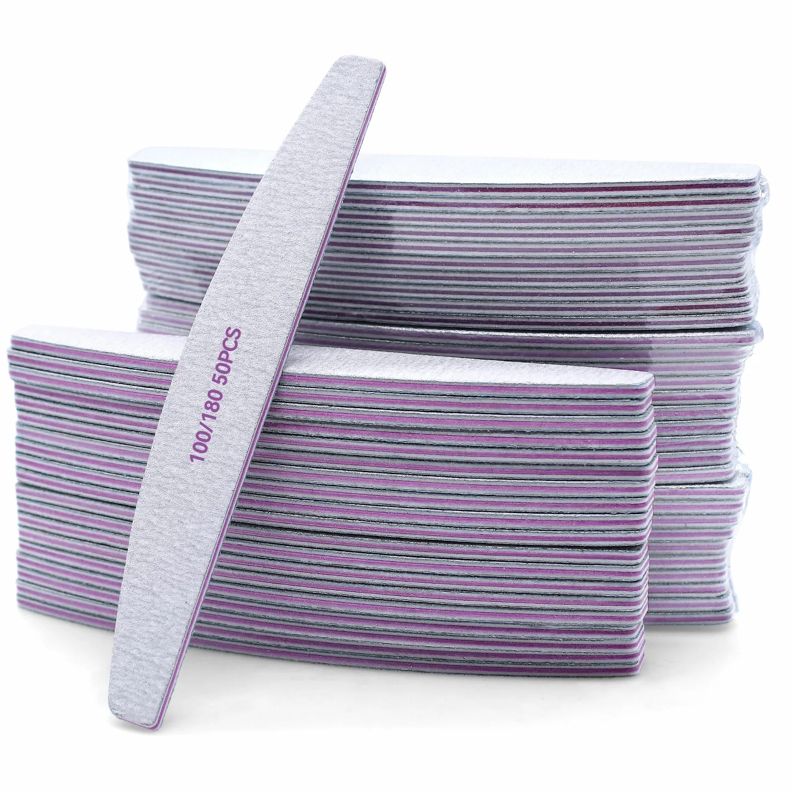 Lime à Ongles Professionnelle 100/180 Double Face Lavable 50 Pcs