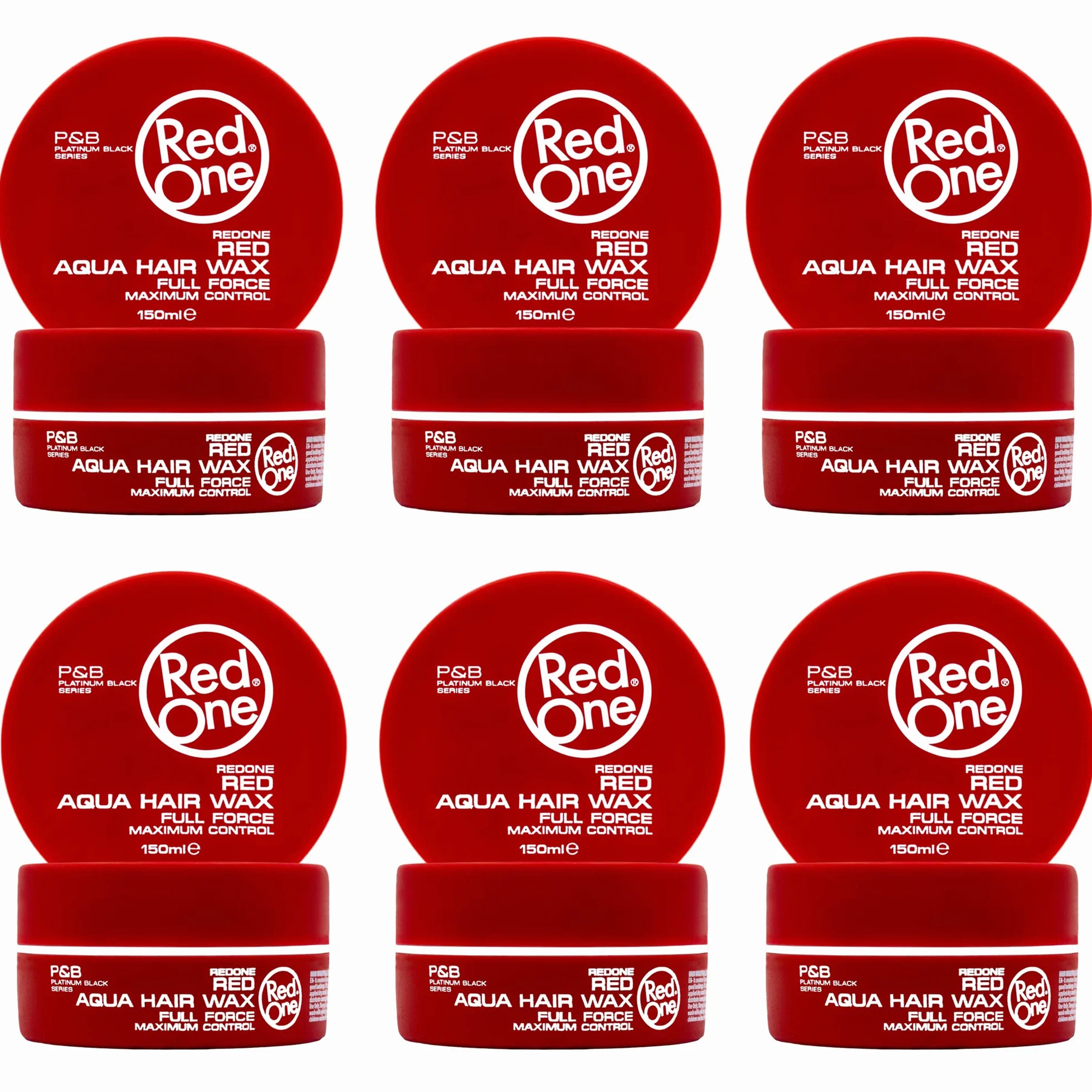 RedOne Cire pour cheveux 150 ml, lot de 6 + peigne Pegasus XXL gratuit