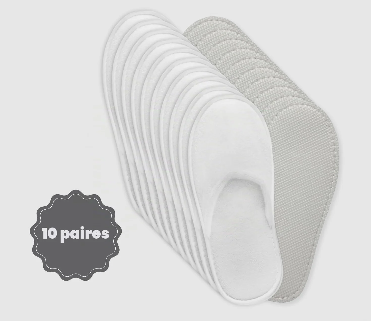 Chausson hotel jetable, pantoufle maison femmes et homme, chausson invites lot, chaussons usage unique, slippers hotel taille unique blanc