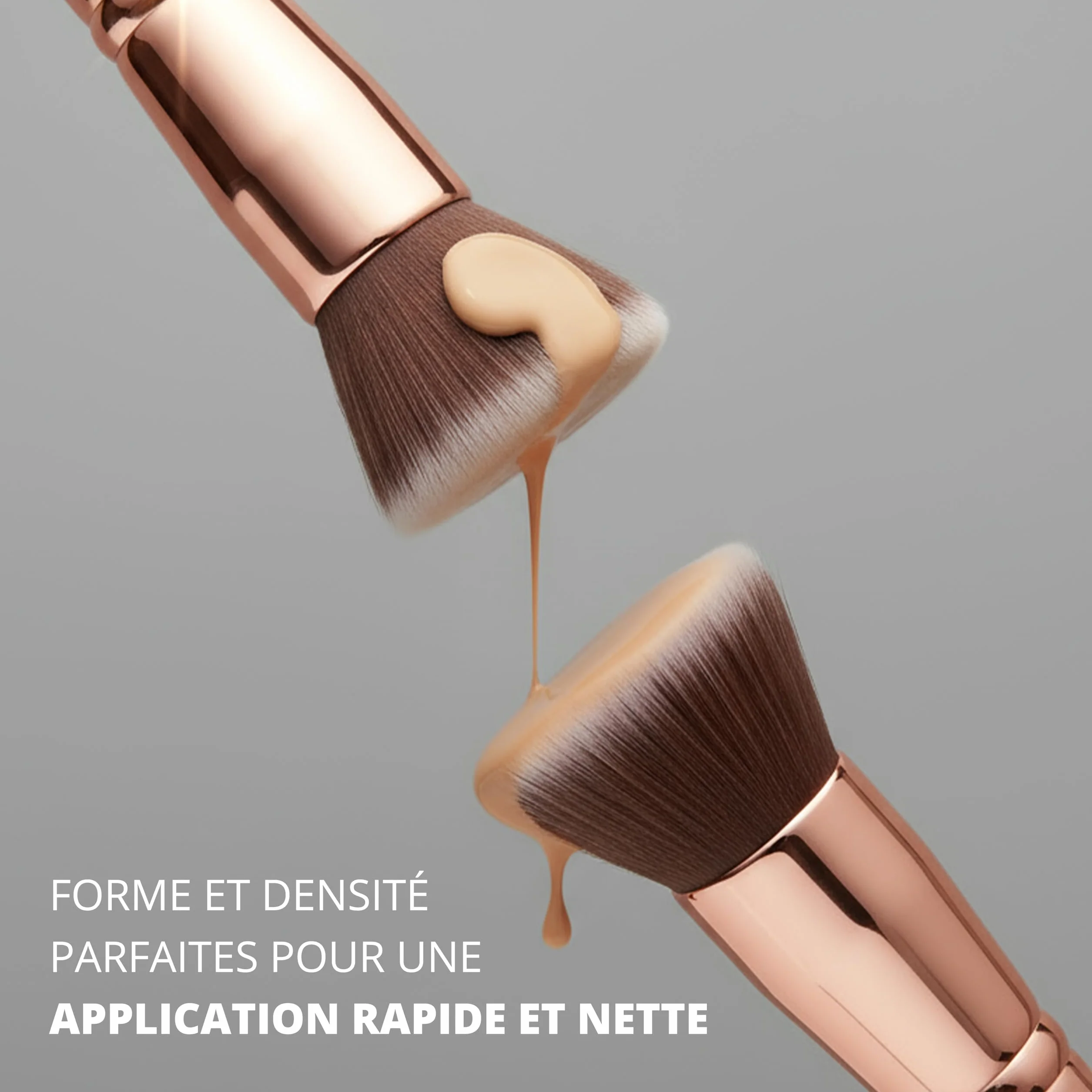 Pinceau Fond de Teint Kabuki Professionnel Maquillage Visage Synthétique Poils Denses