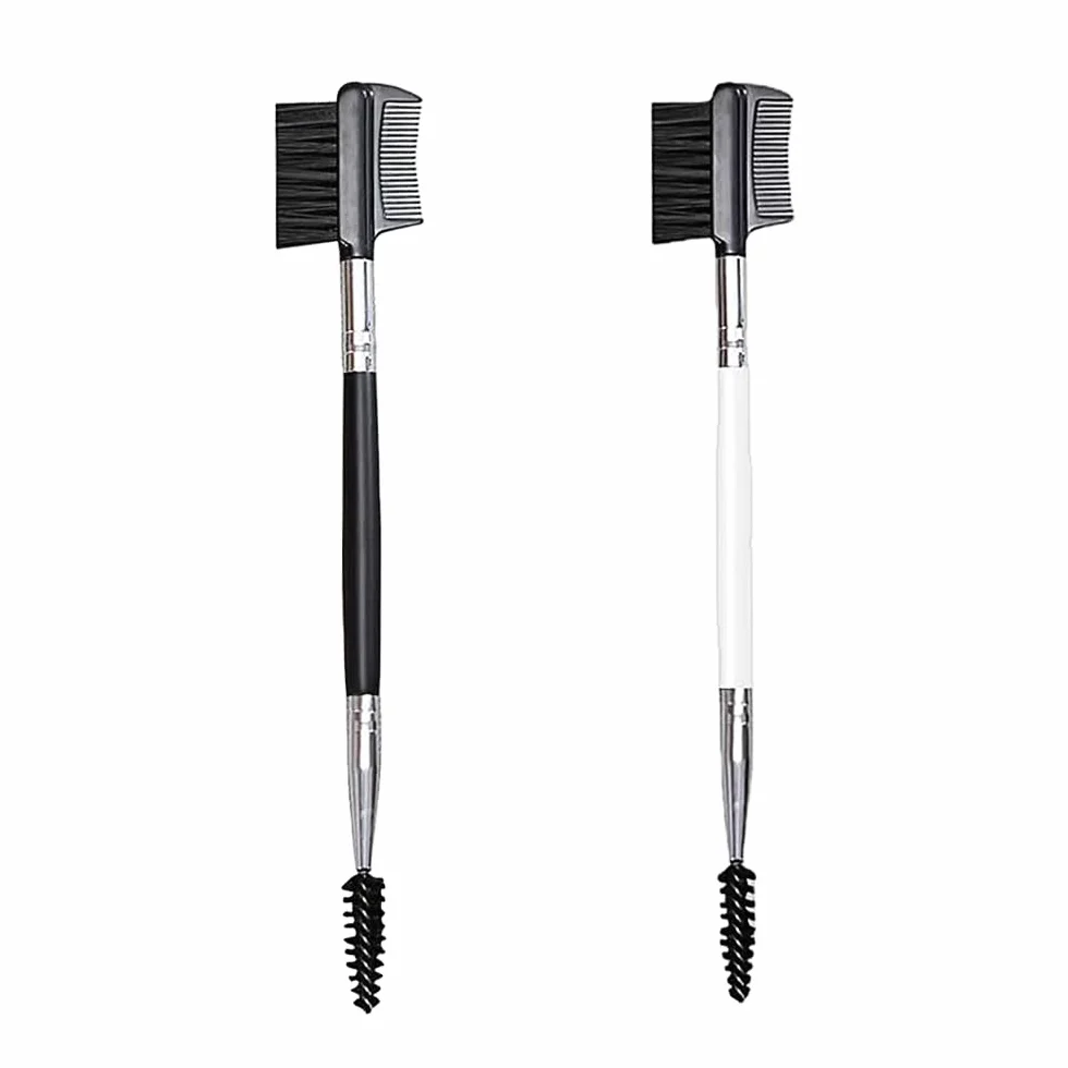 Brosse à Sourcils Double Face, Peigne à Cils Double Extrémité, 2 Pcs, Outil de Maquillage Portable