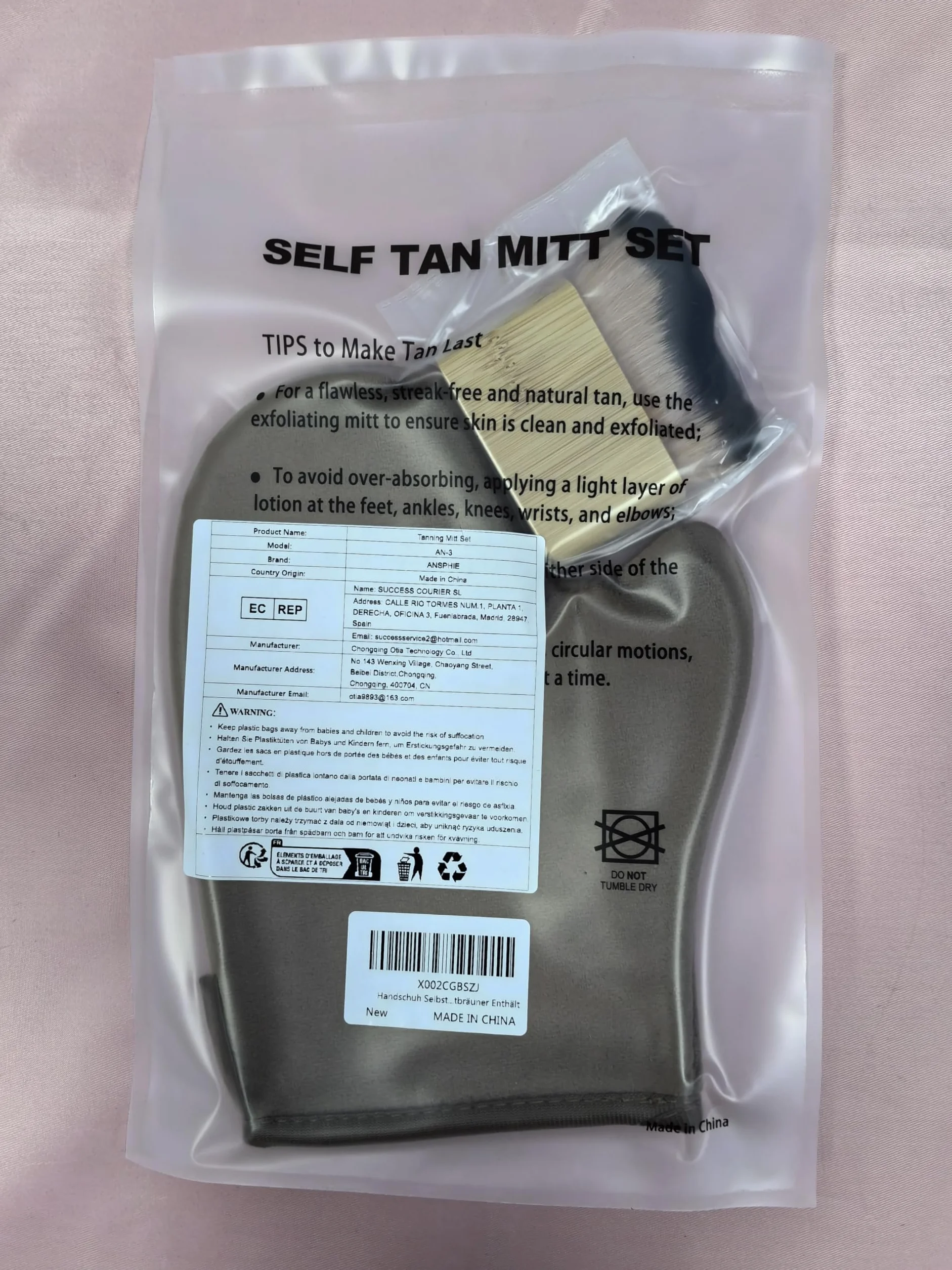 Gant et Brosse autobronzant Corps et Visage 2 en 1 Applicateur