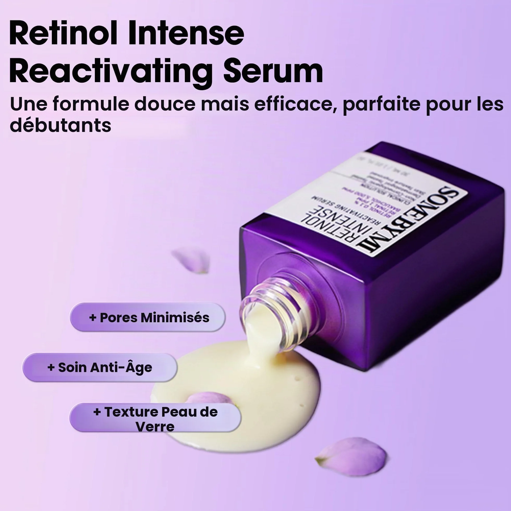 SOME BY MI Retinol Intense Reactivating Serum – 50ml – Sérum coréen au bakuchiol & rétinol – Raffermit la peau, réduit les pores et les signes de l'âge – Soin coréen