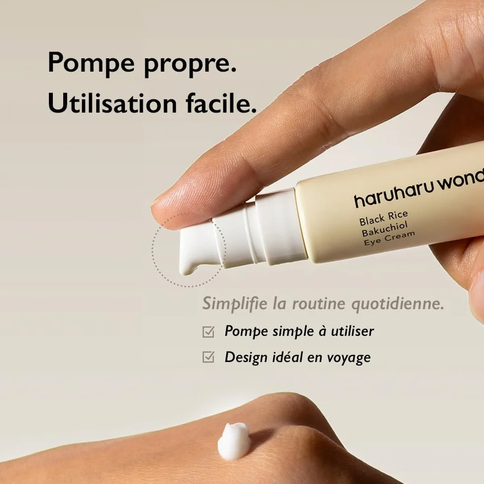 HARUHARU Wonder Black Rice Bakuchiol Crème contour des yeux 20 ml Anti rides alternative naturelle au rétinol