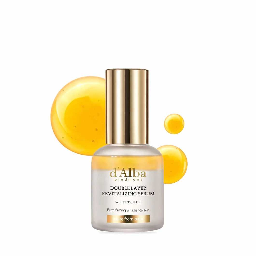 d'alba Piedmont Sérum revitalisant double couche à la truffe blanche italienne, sérum d'hydratation 100 heures, sérum double solution 2 en 1, sérum éclat et hydratation longue durée, (1,01 fl.oz)