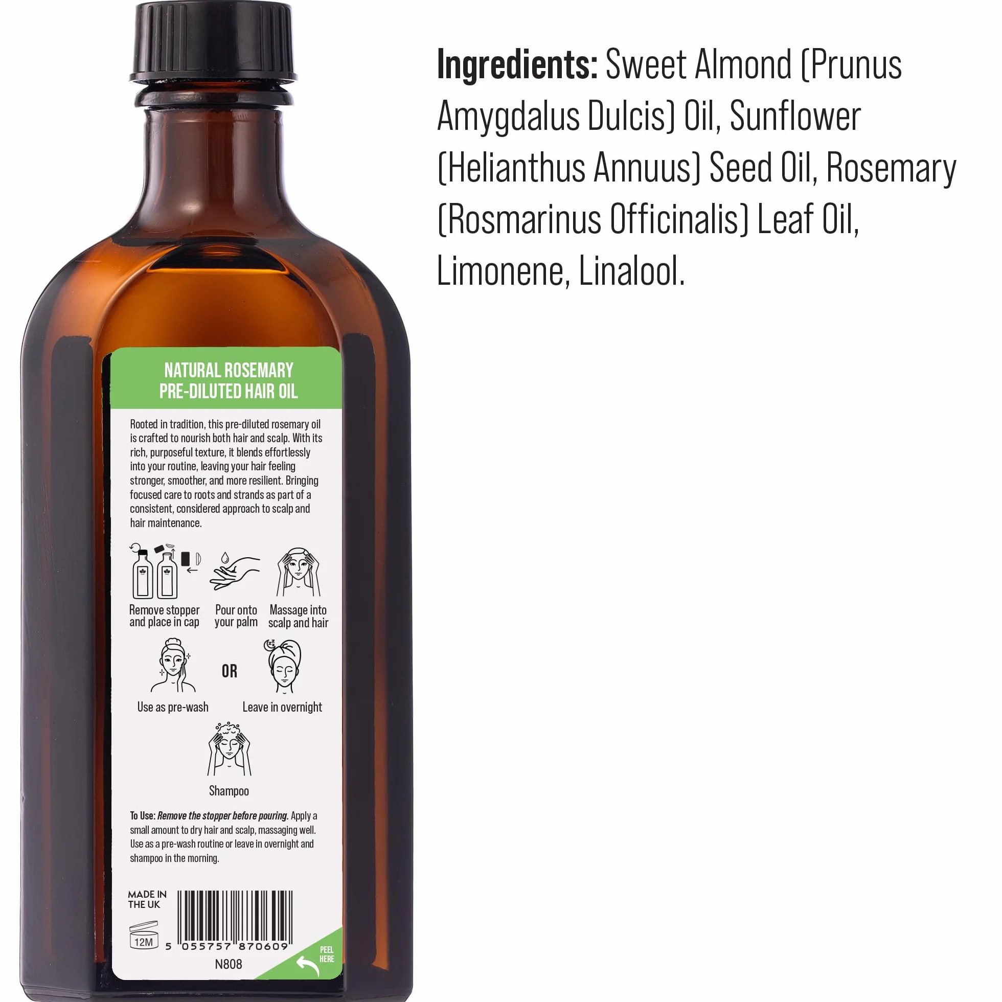 Nature Spell Huile de Romarin Croissance Cheveux Pompe Doseuse 150 ml