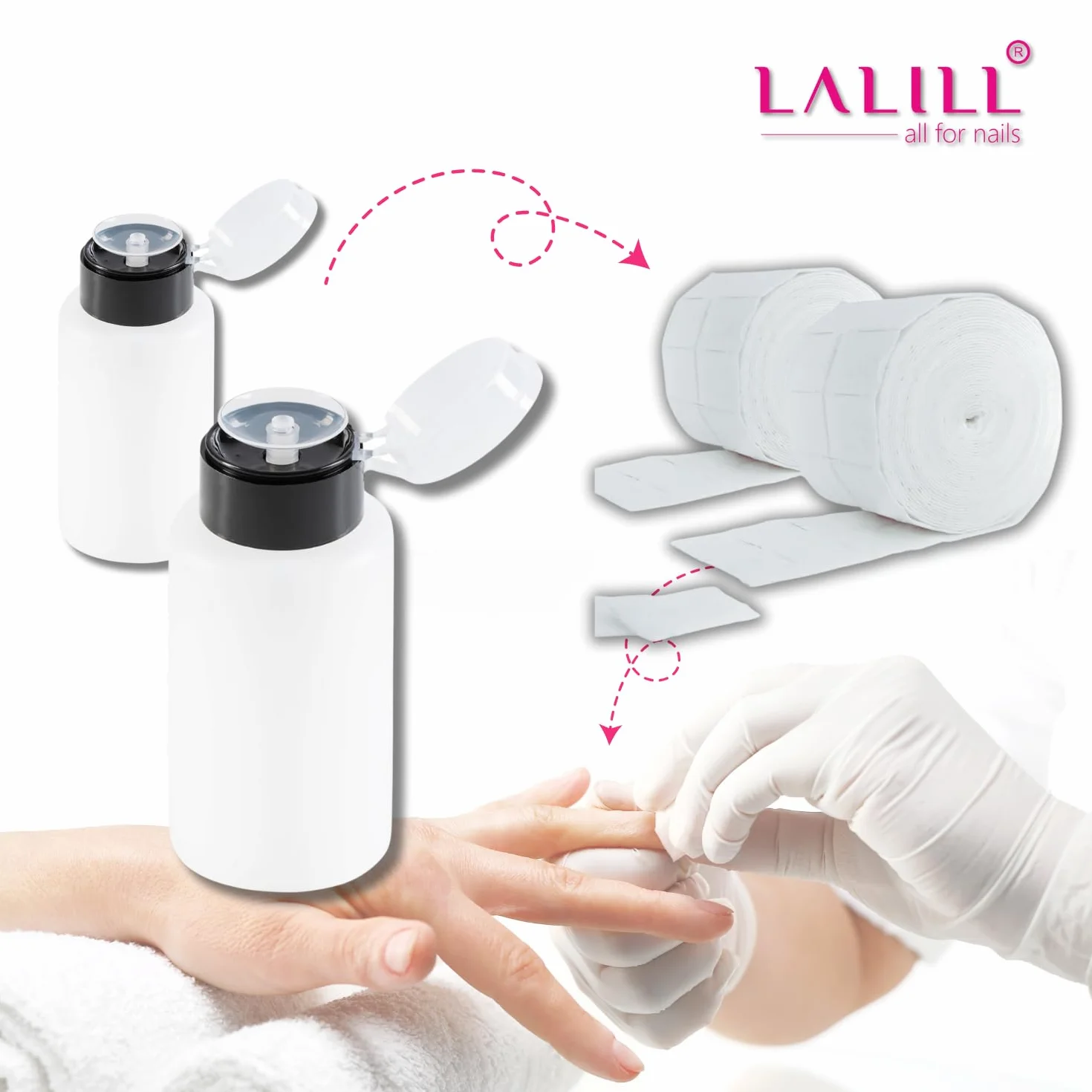 LALILL 2 Pièces Distributeur Pompe Doseur SET Flacon Pompe pour Liquides Dissolvant Vernis à Ongles 200ml
