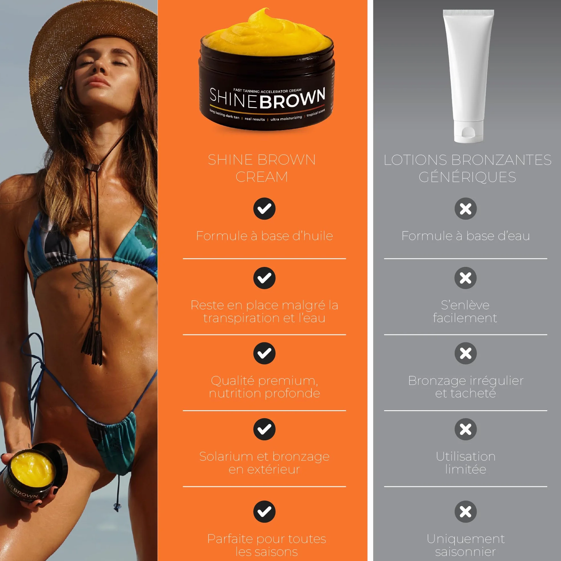 BYROKKO Shine Brown Huile Bronzante 150 ml Accélérateur de Bronzage XXL Soleil Solarium