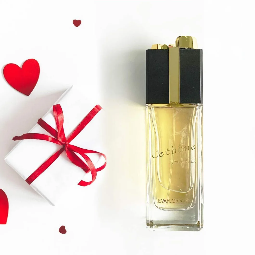 JE T'AIME pour Elle Coffret pour Femme Eau de Parfum 100 ml + Miniature 10 ml + Serviette Éponge Vaporisateur Spray Parfum Cadeau • EVAFLORPARIS