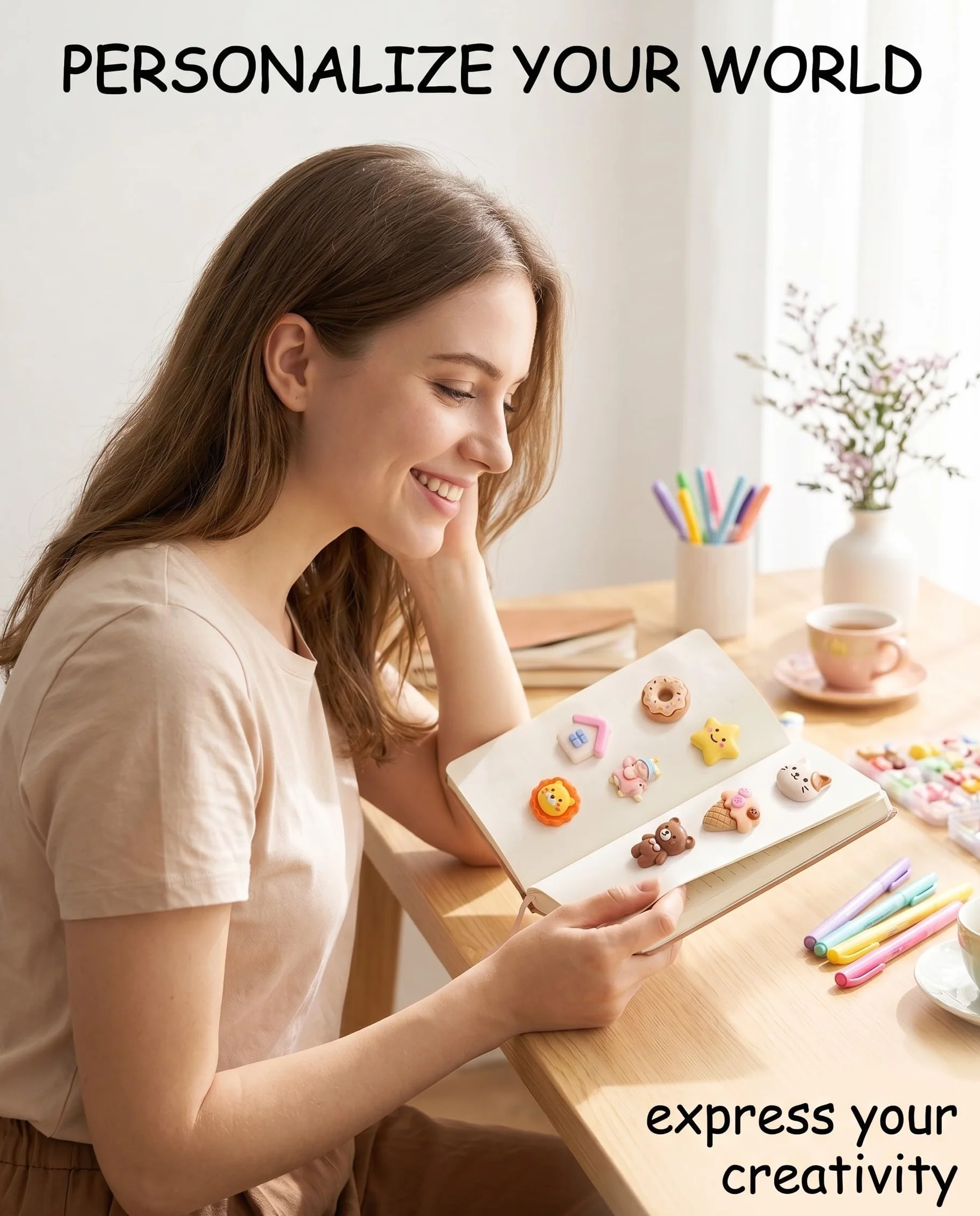 Kit 60 Pièces Mini Breloques en Résine Kawaii à Dos Plat, Objets Mignons pour DIY Créatif, Nail Art & Slime