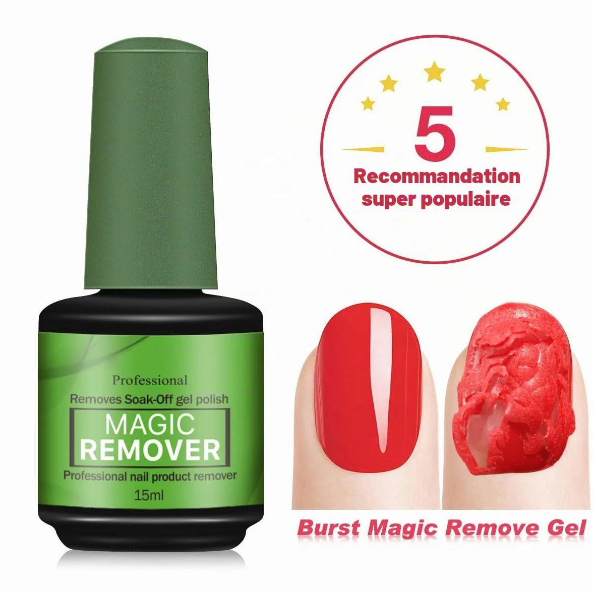 Dissolvant magique pour vernis gel UV - Lot de 3 dissolvants pour manucure