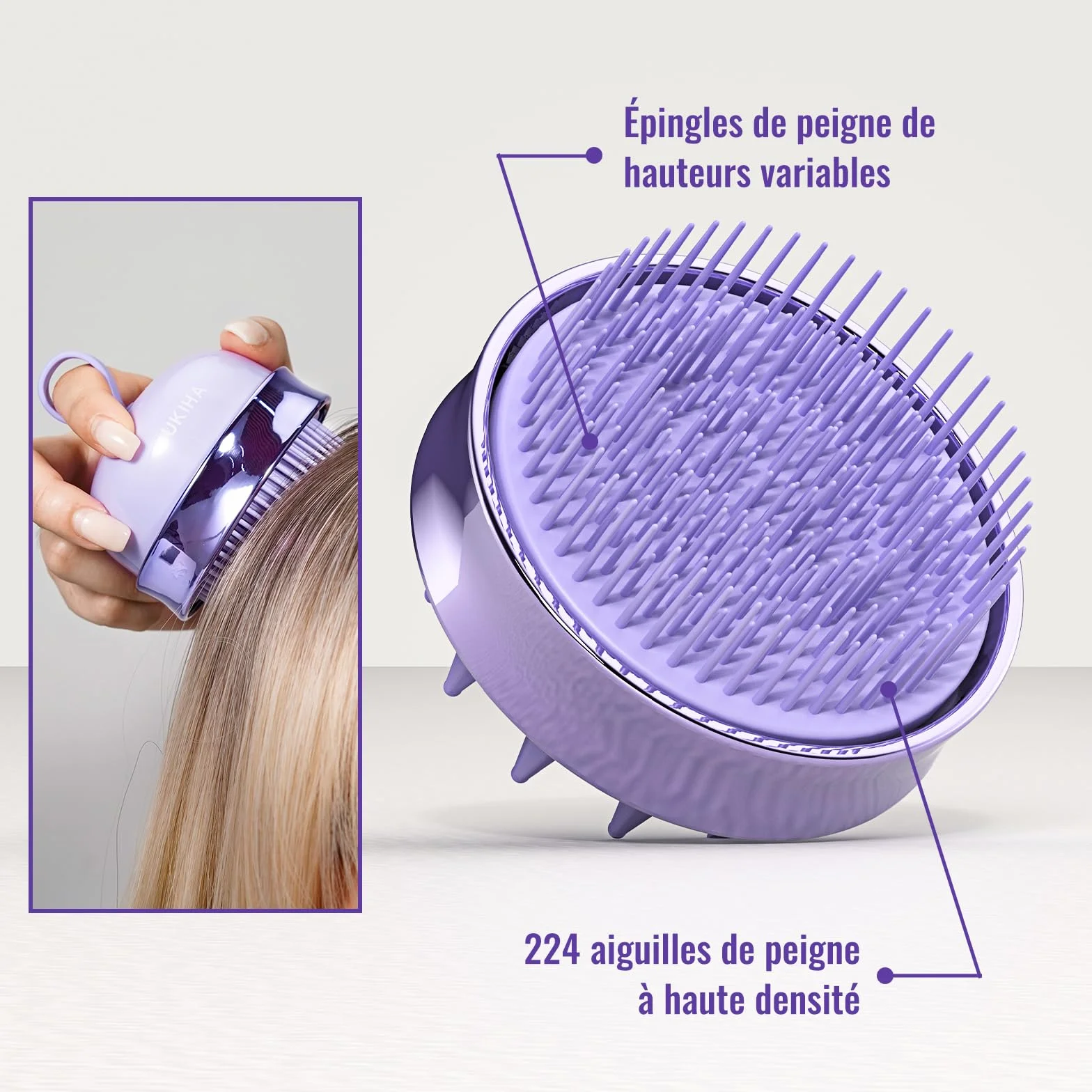 Brosse Massage Cuir Chevelu Scalp Massager Nettoyage Profondeur Silicone Double Face Exfoliation Pellicules