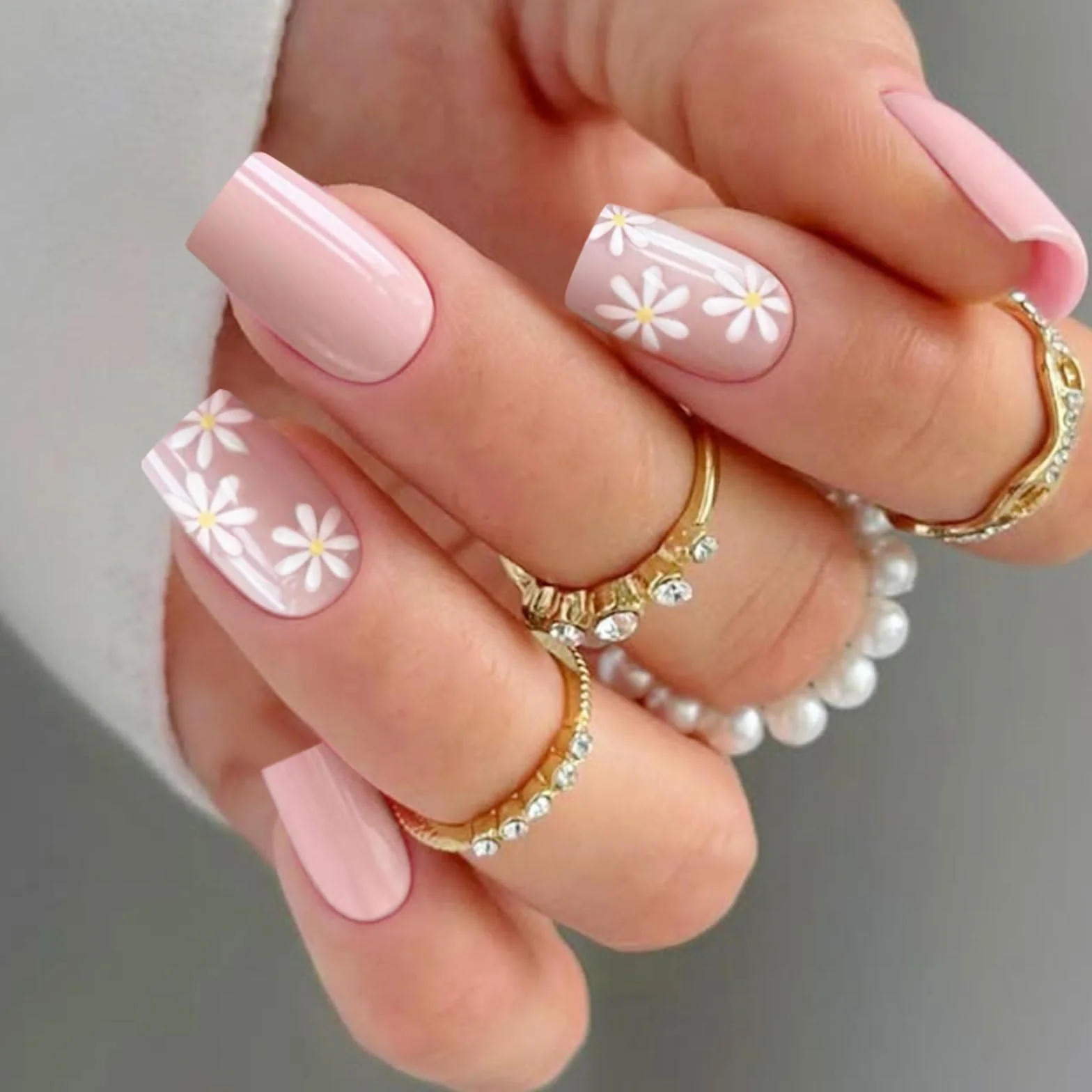 Gel Nail Art Stickers Autocollant Ongles Fleur Rose Semi-durci Manucure