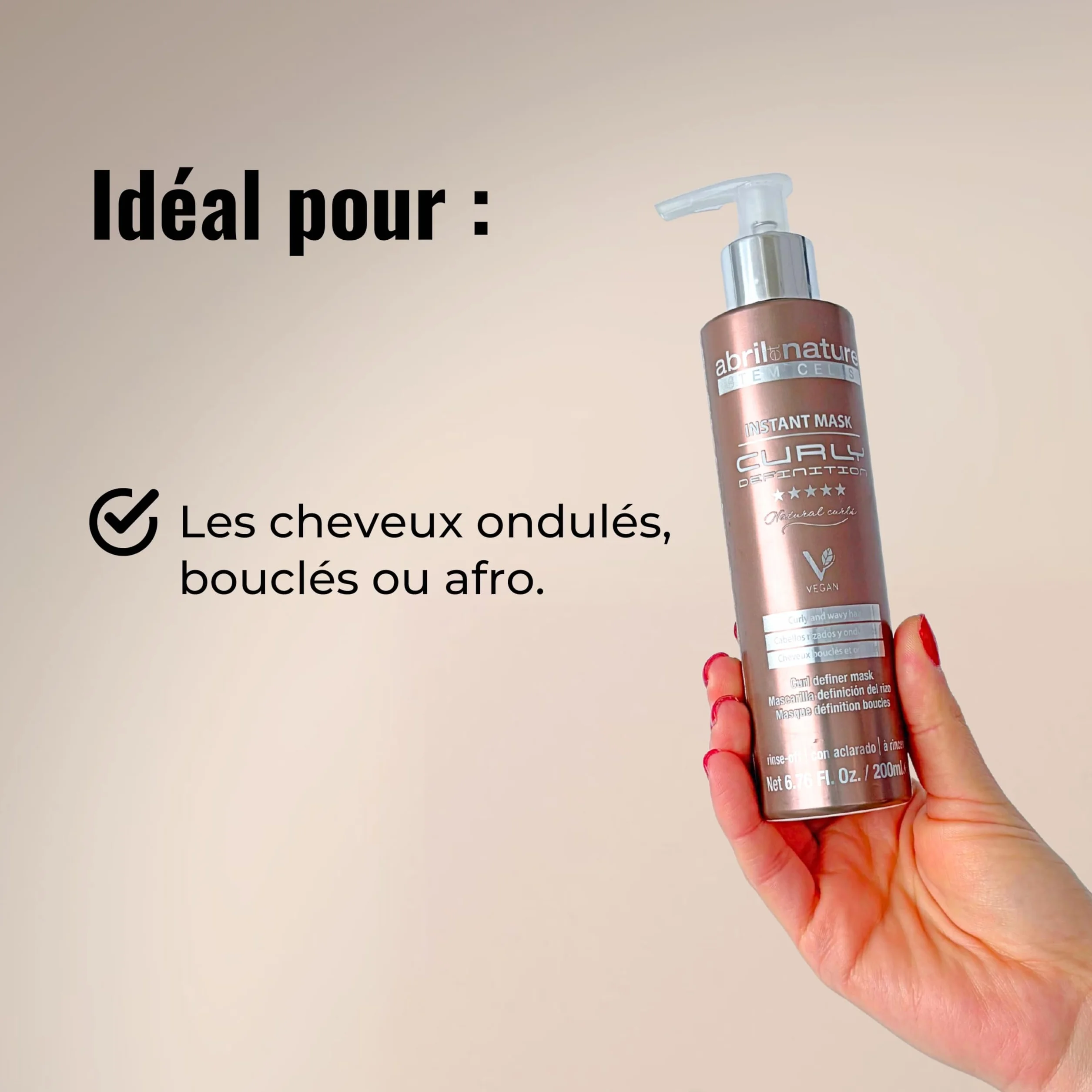 abril et nature - Masque Cheveux Bouclés, Curly Definition, Protection Chaleur Cheveux, Masque Professionnel Hydratant, Définition et Réparation, Après Shampoing Cheveux Bouclés, 1000 ml