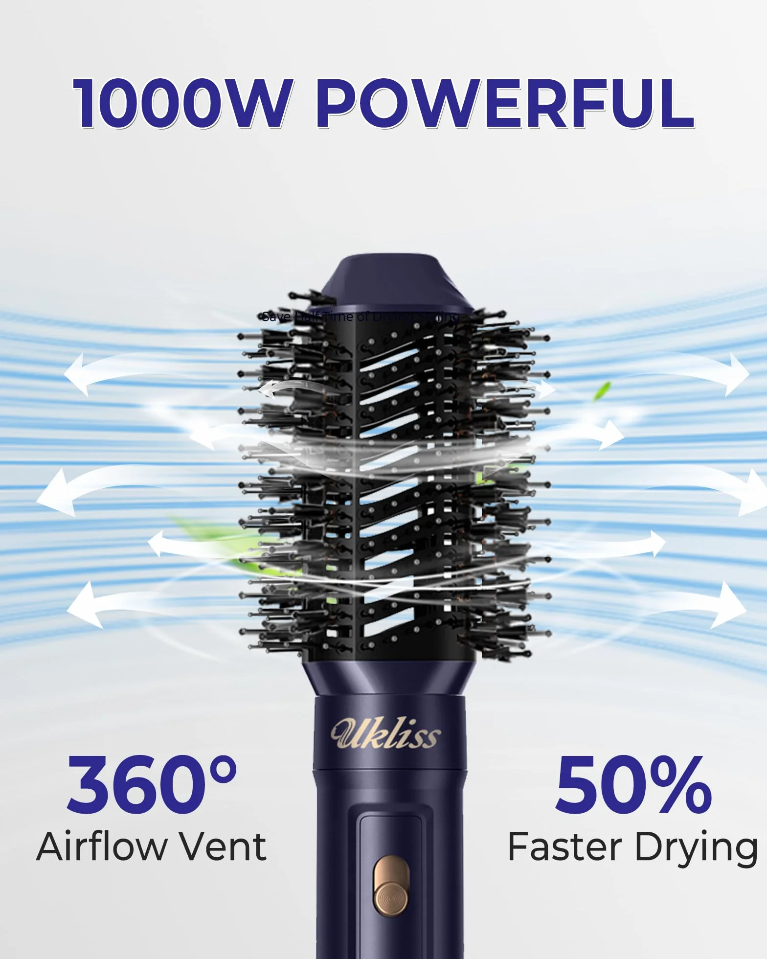 UKLISS Air Styler 6 en 1 Brosse Soufflante Brushing Bleu