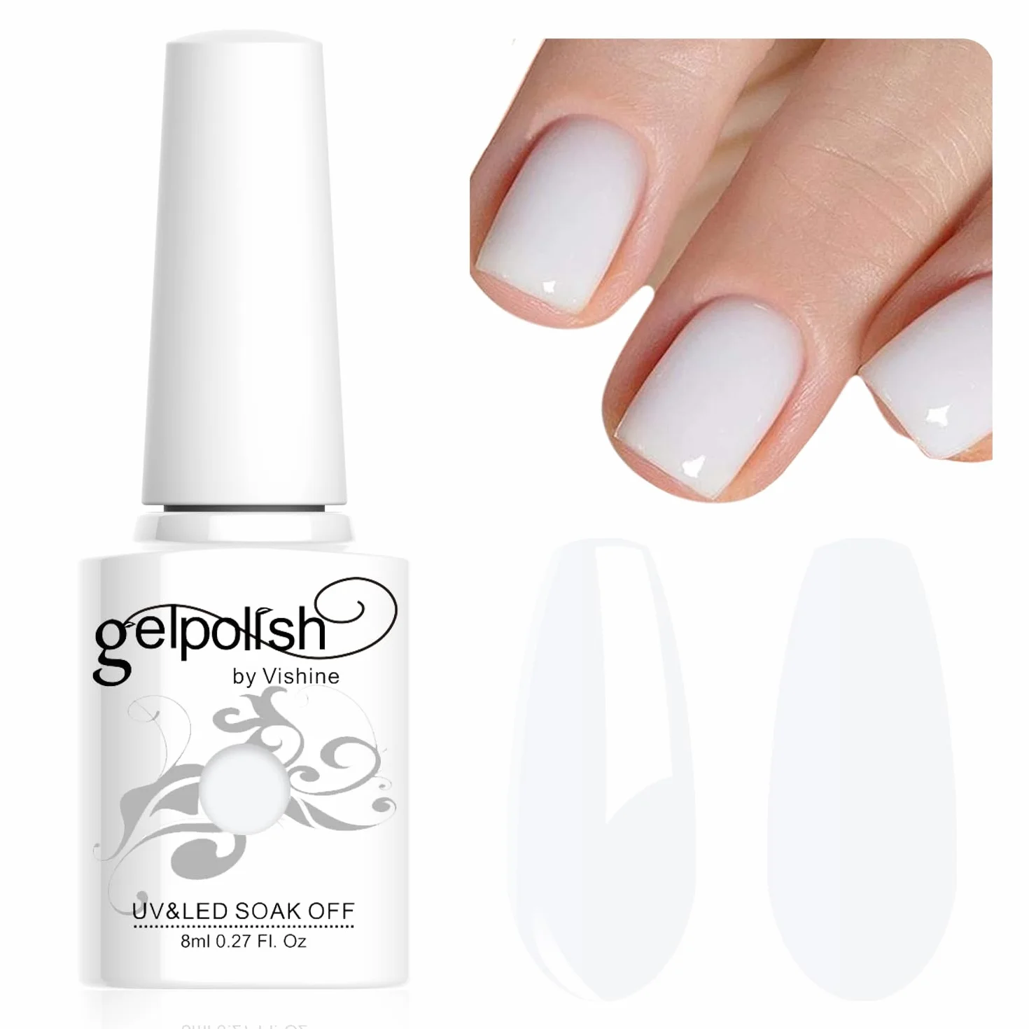 Vishine Vernis à ongles gel laiteux nude translucide 8 ml Soak Off UV