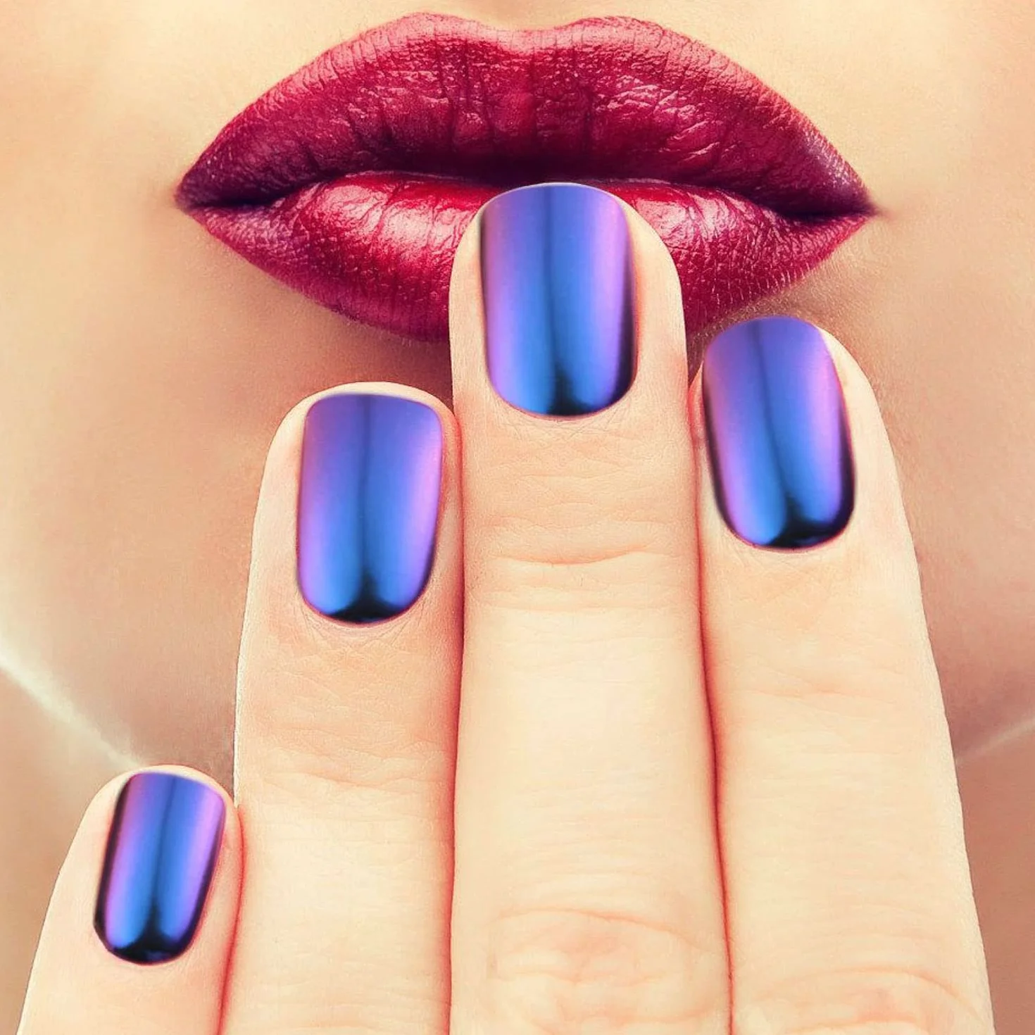 Pigment caméléon pour ongles Kuka 6 couleurs effet miroir chromé brillant
