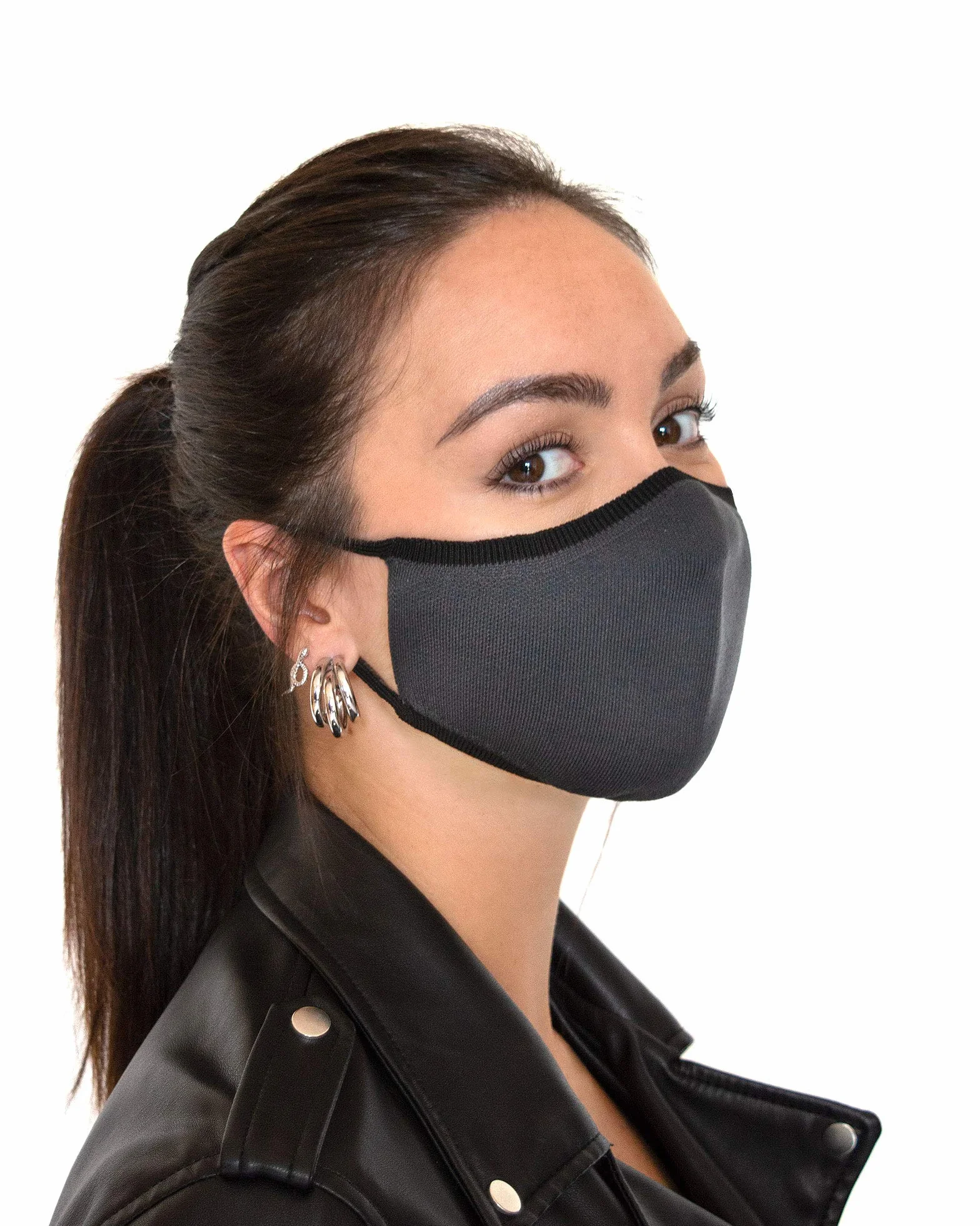 Relaxsan UNIMA Bande bouche nez Gris Foncé Dryarn argent X-Static lavable réutilisable