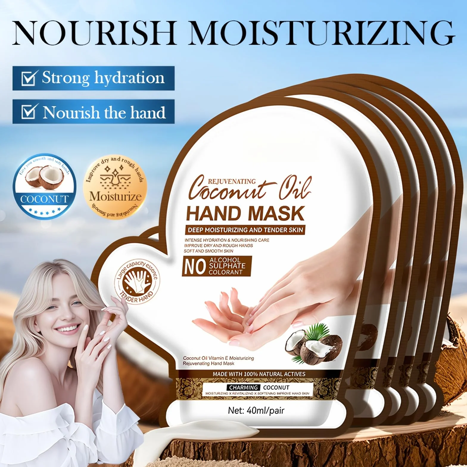 Masque De Main Gants Hydratants Intenses Soin Profond Réparateur Mains Sèches Vieillissantes Gercées