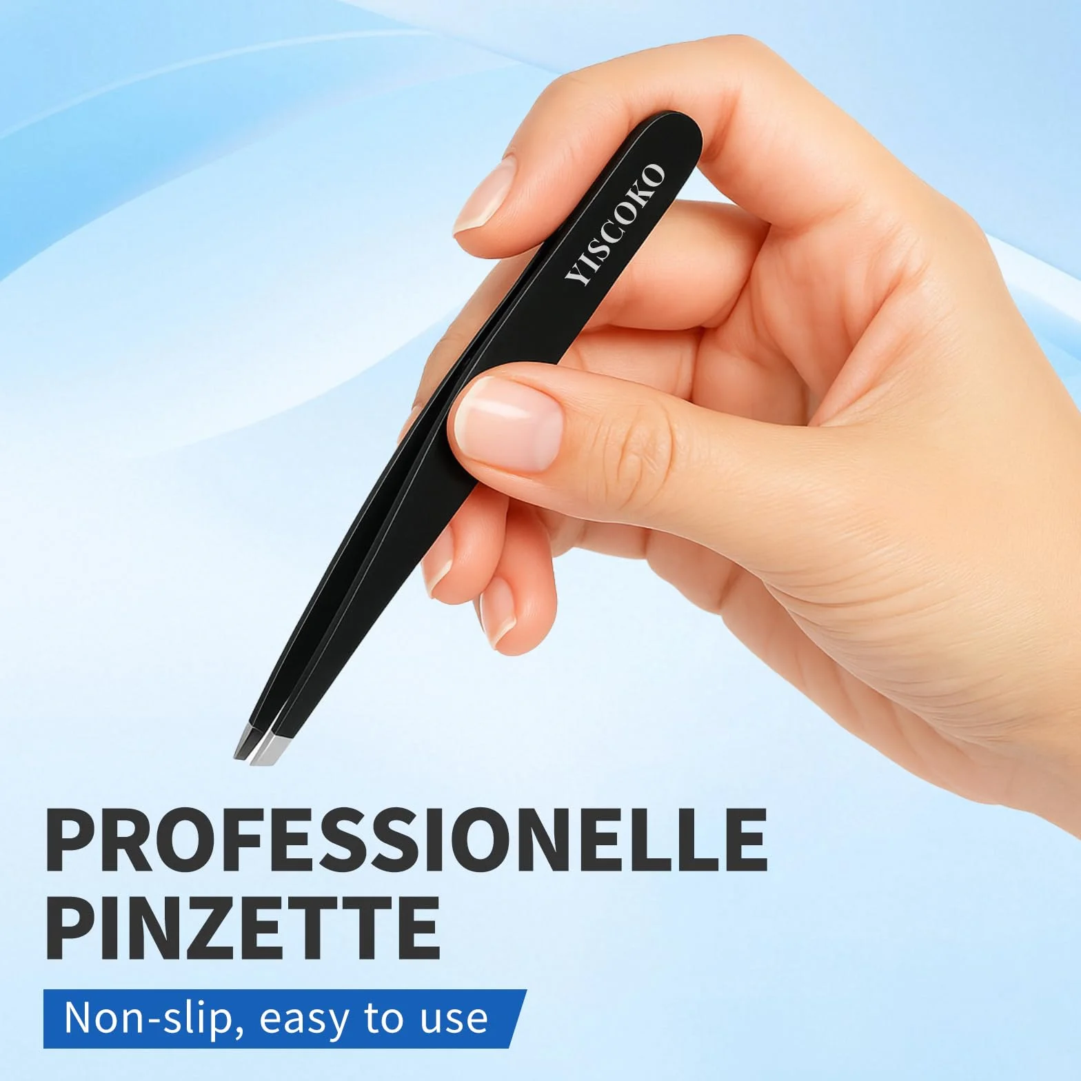 Pinces à épiler professionnelles en acier inoxydable pour sourcils 2 pièces noir