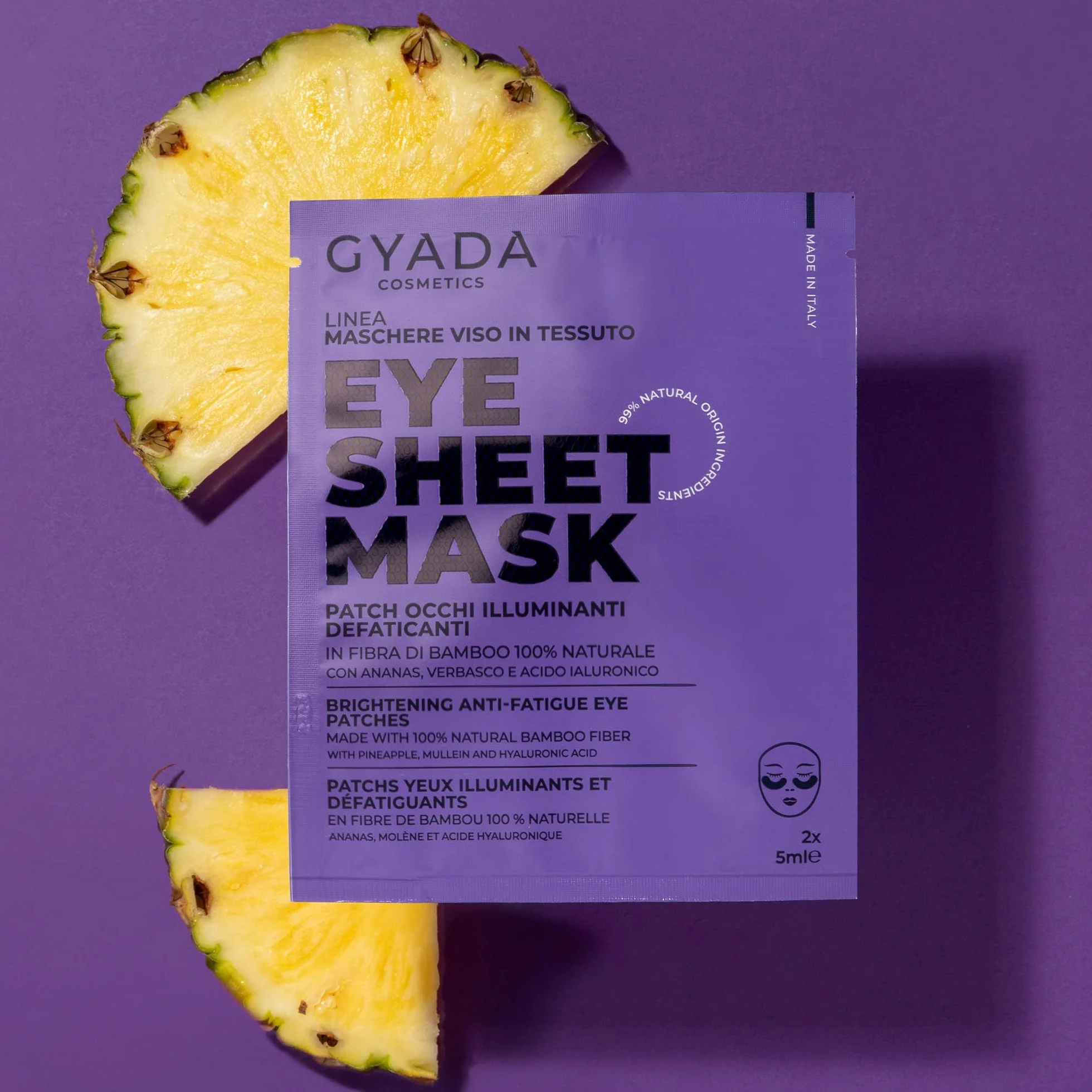 GYADA COSMETICS Patch pour les yeux éclairant défatigant acide hyaluronique ananas 5 ml