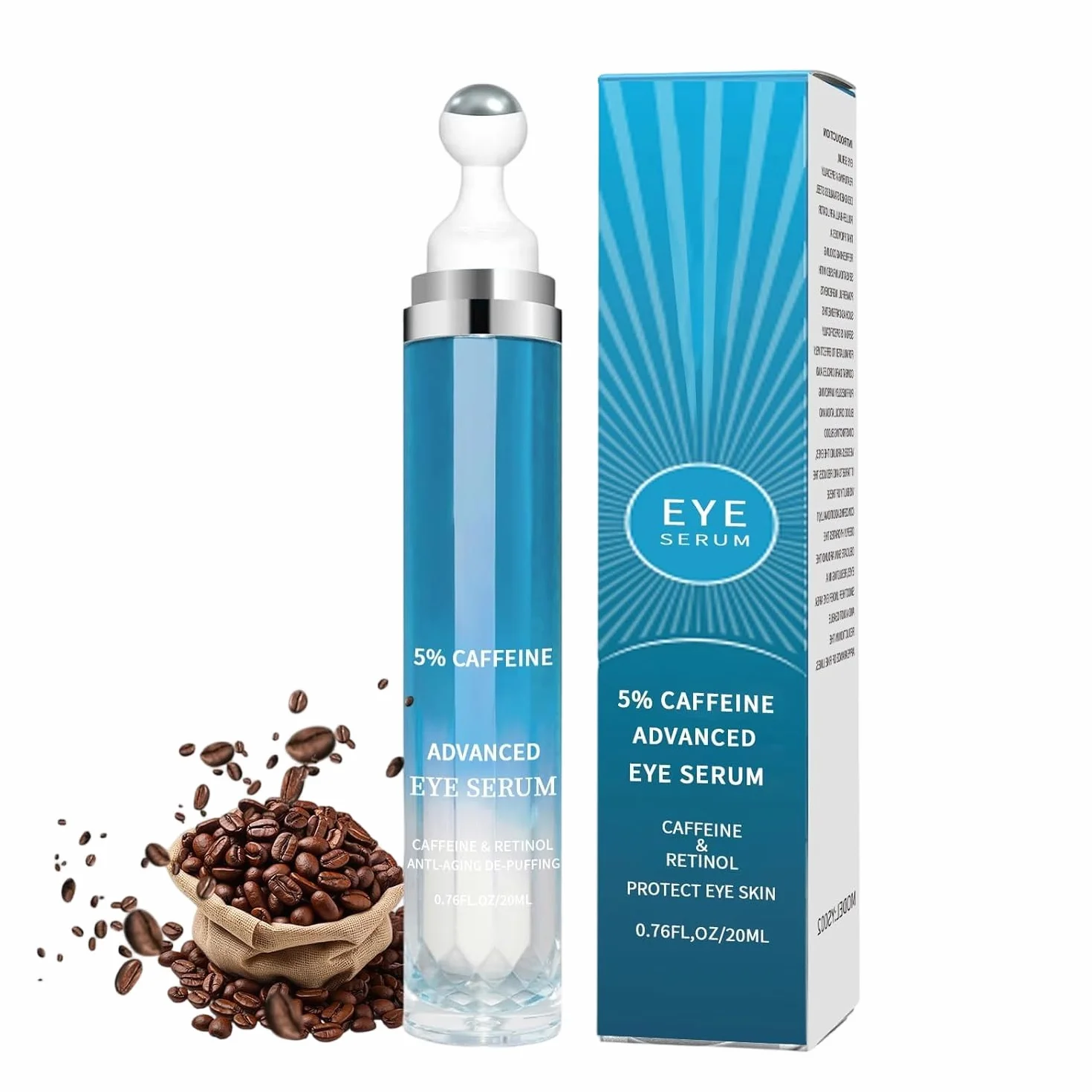 Sérum Contour des Yeux Roll-on Anti-Poches Anti-Cernes aux Peptides et Caféine 20ml