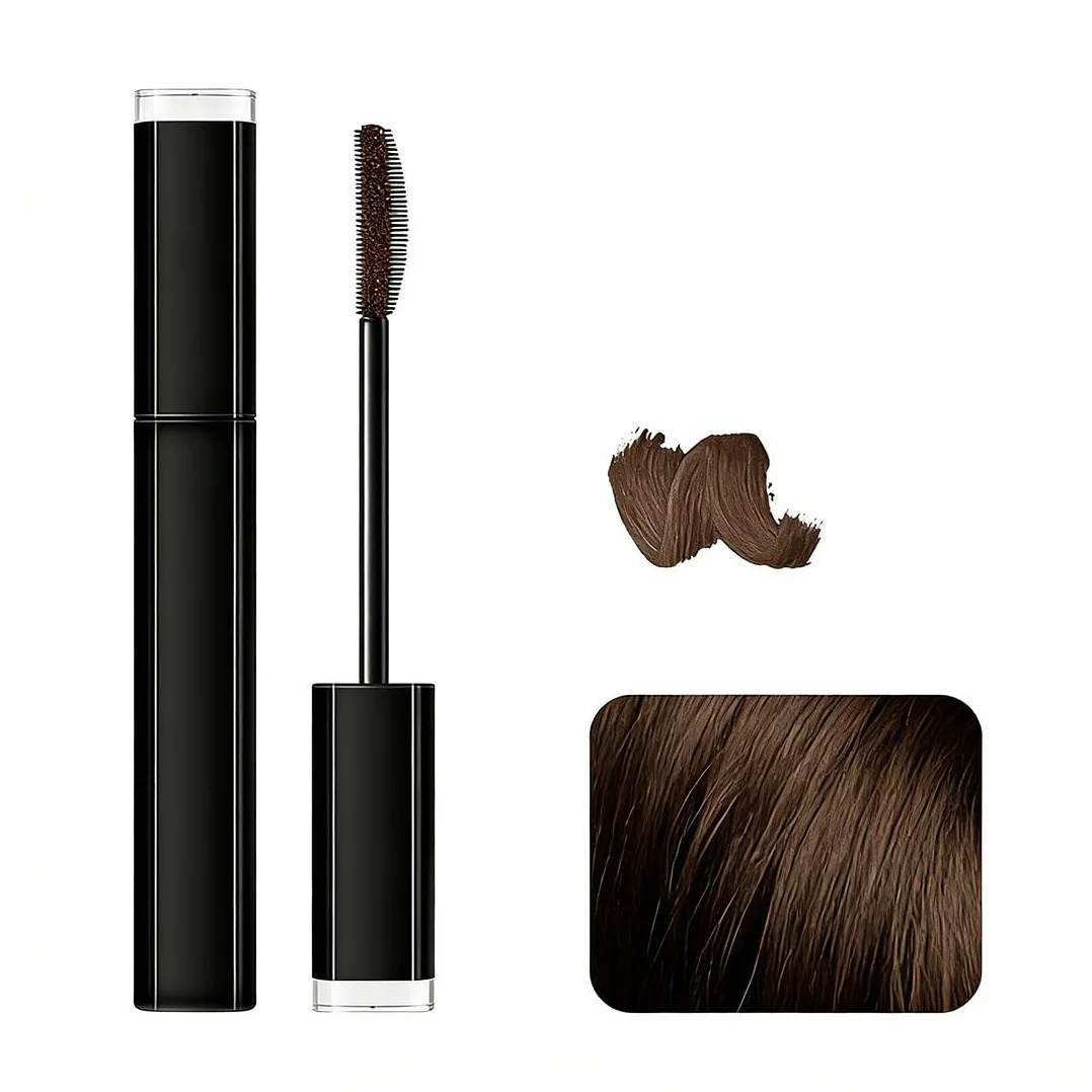 Mascara Cheveux Blanc 2-en-1 Double Embout Retouche Racines Couvre Cheveux Gris