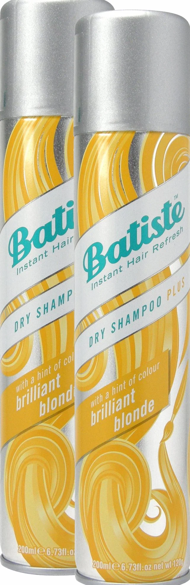 Batiste – Brilliant Blonde – Shampoing sec avec une touche de couleur – Pour cheveux blonds – Rafraîchit tous types de cheveux – Lot de 2 (2 x 200 ml)