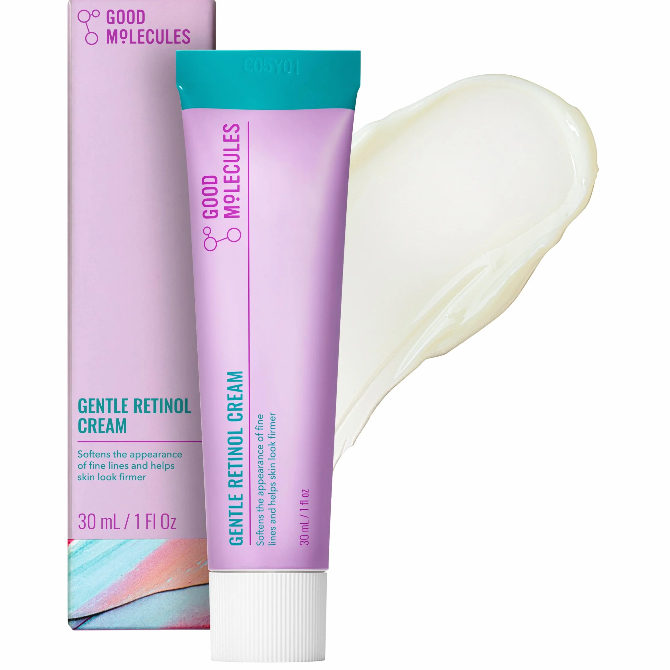 Good Molecules Crème douce au rétinol - Crème de nuit au rétinol pour la production de collagène, recette raffermissante au bakuchiol, soin anti-âge pour le visage