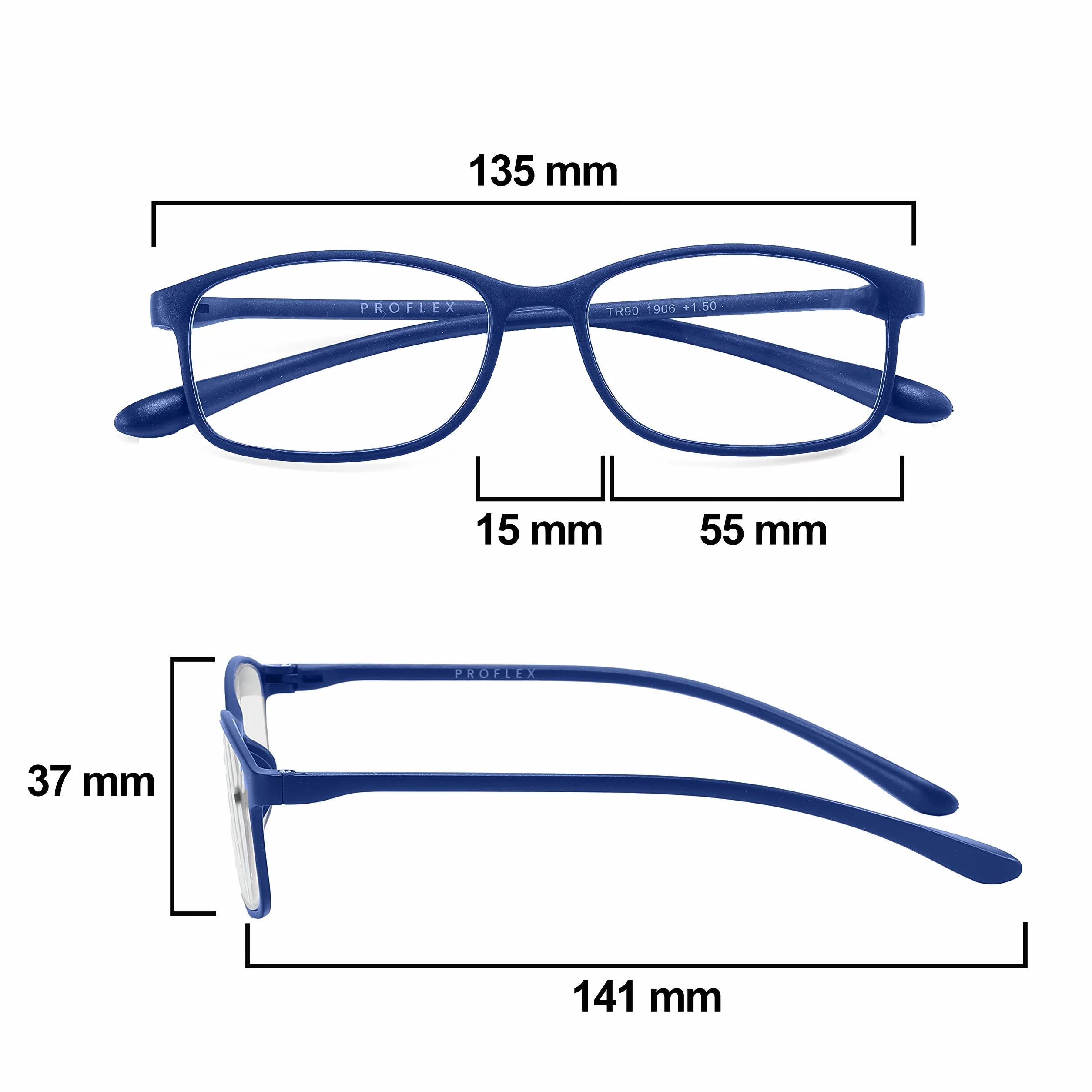 PROFLEX BluOptix lunettes de lecture anti-lumière bleue légères flexibles résistantes aux rayures +0.0 à +4.0
