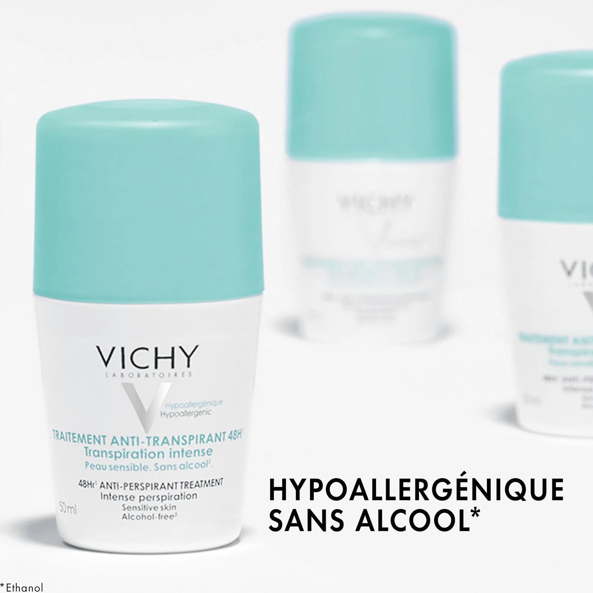 Vichy Traitement Anti-Transpirant Intensif 48H Roll-on 50ml Sans Alcool Hypoallergénique