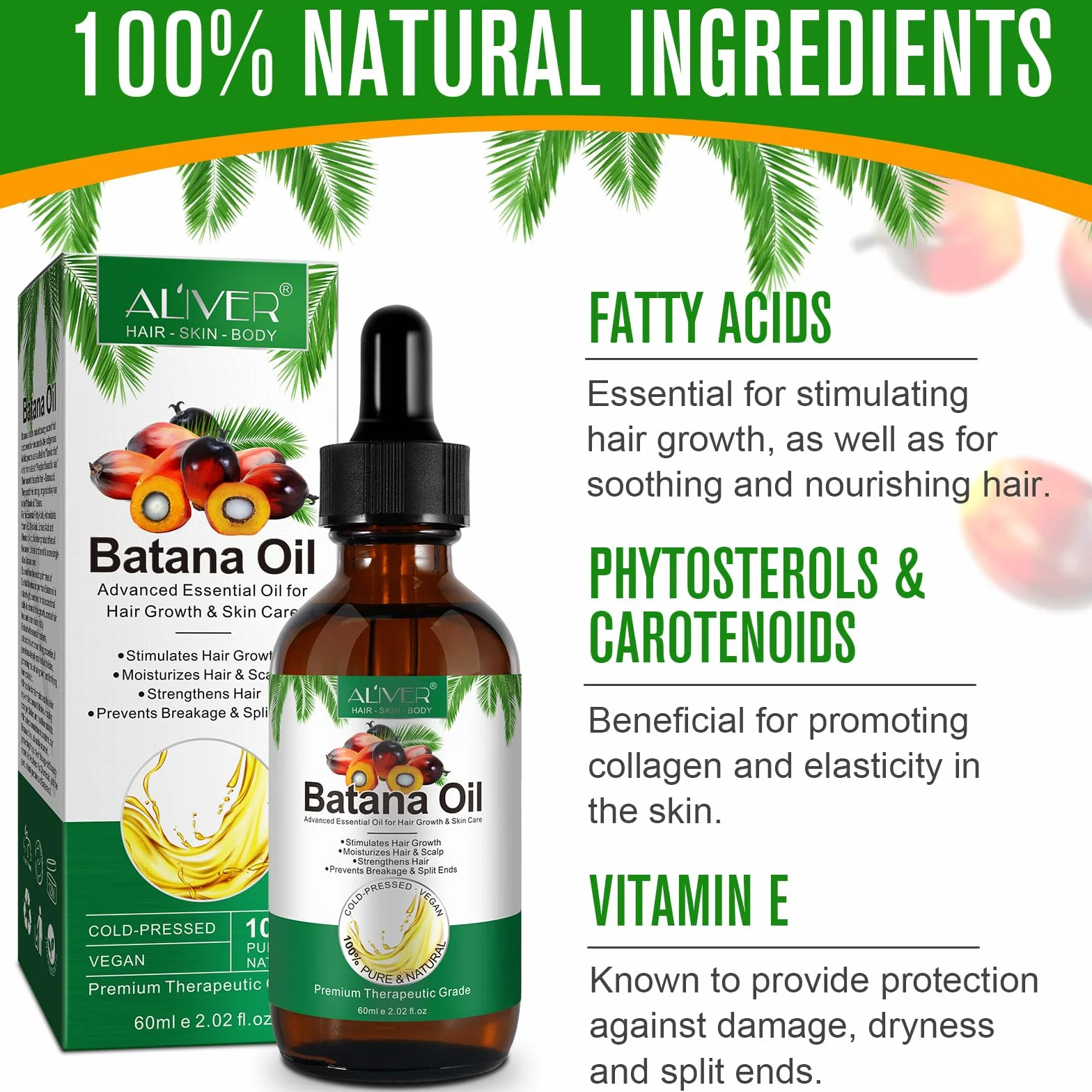Huile Batana Bio 100% Naturelle et Pure pour la Croissance des Cheveux et Brillance