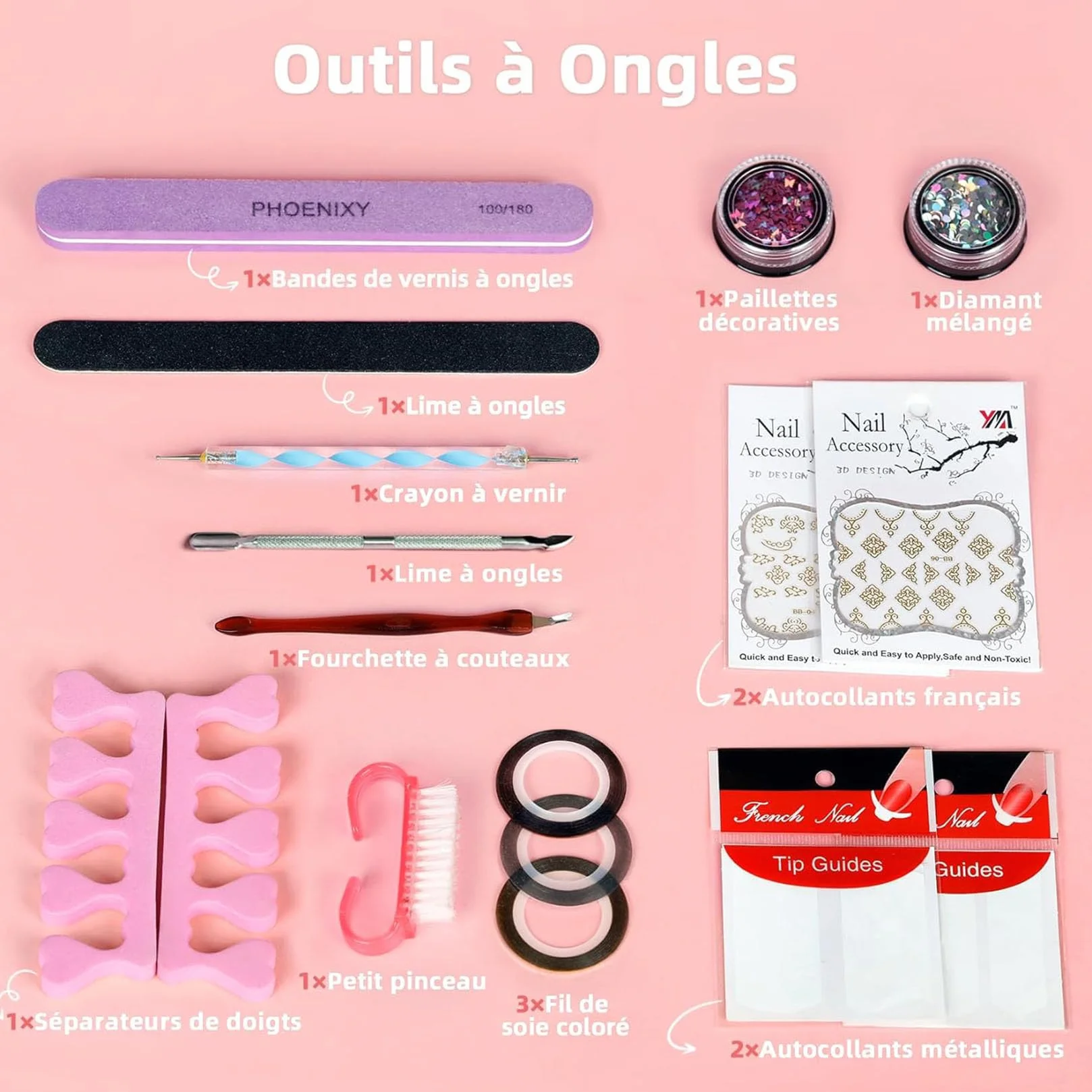 Kit Vernis Semi Permanent avec Lampe 48W, 24 Couleurs Gel UV Complet Base et Top Coat